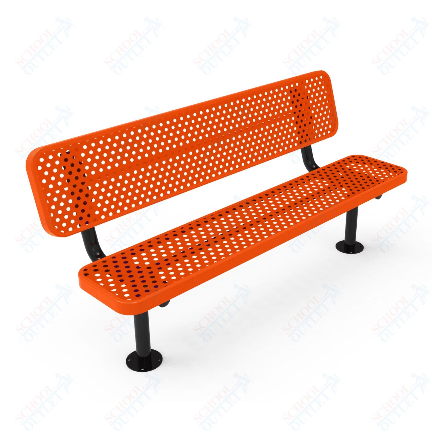 MyTcoat - Player's Outdoor Bench with Back - Surface Mount 8' L (MYT - BPY08 - 32) - SchoolOutlet