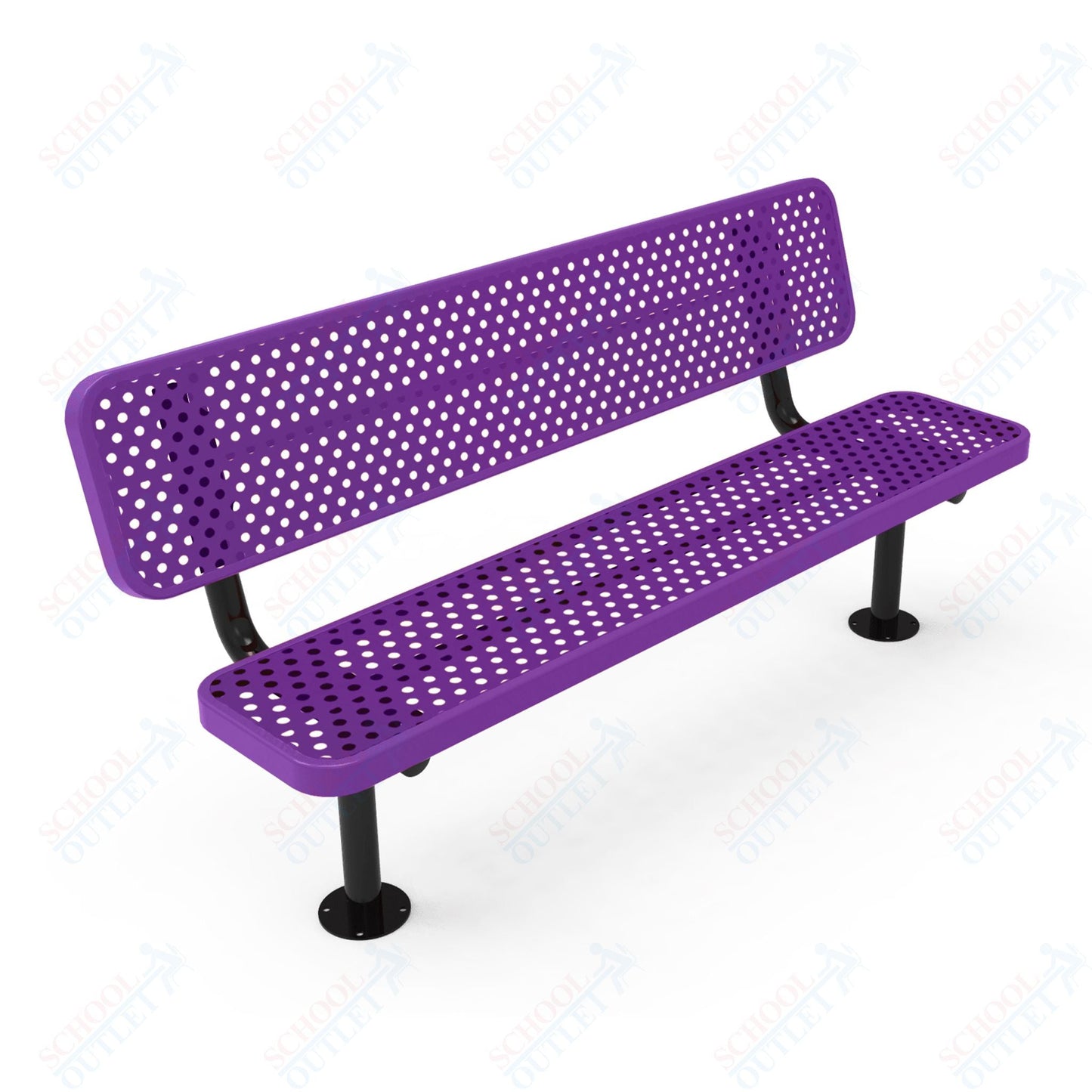 MyTcoat - Player's Outdoor Bench with Back - Surface Mount 8' L (MYT - BPY08 - 32) - SchoolOutlet