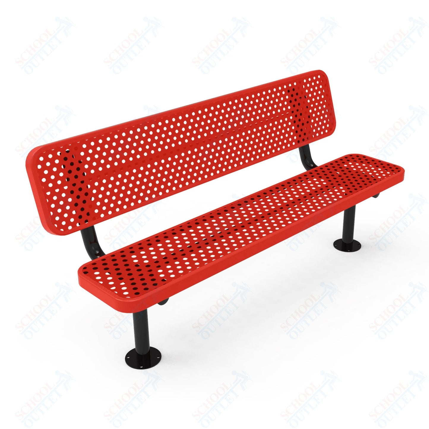 MyTcoat - Player's Outdoor Bench with Back - Surface Mount 8' L (MYT - BPY08 - 32) - SchoolOutlet
