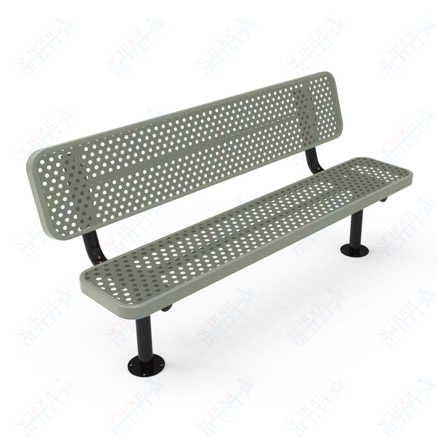 MyTcoat - Player's Outdoor Bench with Back - Surface Mount 8' L (MYT - BPY08 - 32) - SchoolOutlet