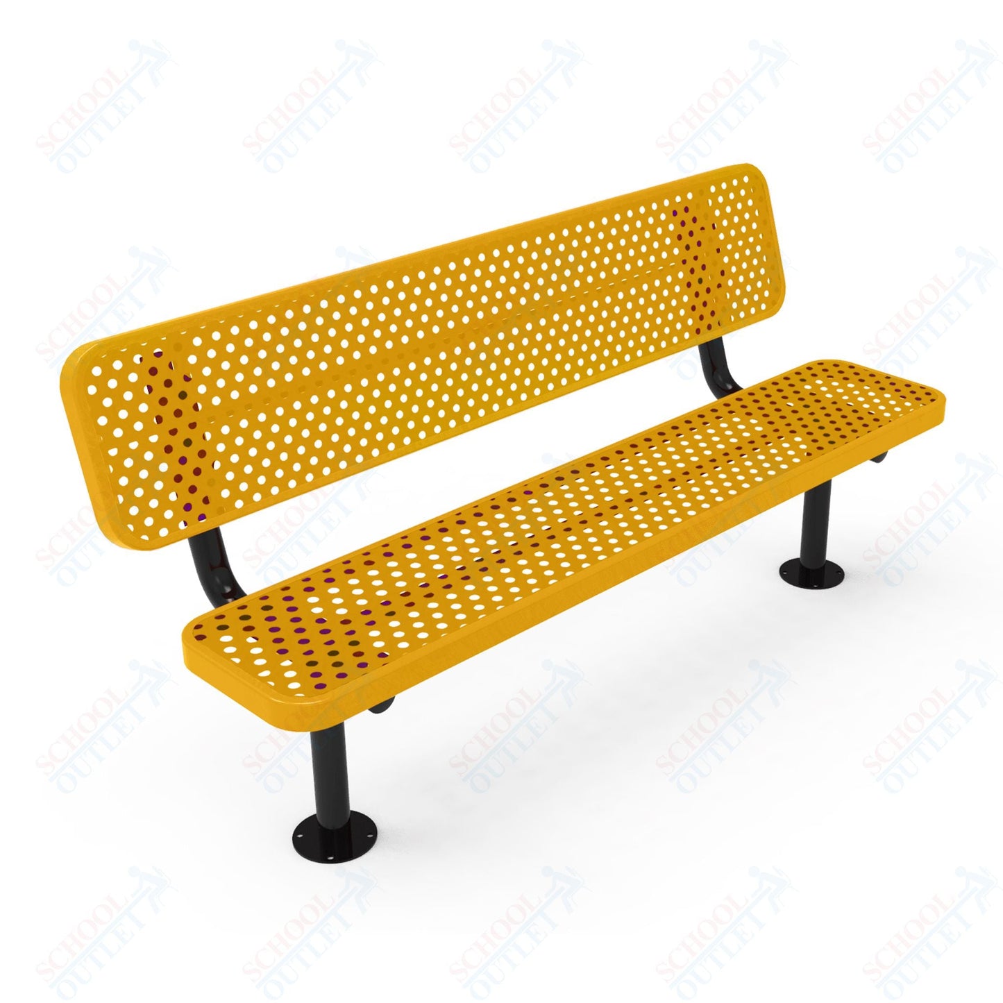 MyTcoat - Player's Outdoor Bench with Back - Surface Mount 8' L (MYT - BPY08 - 32) - SchoolOutlet