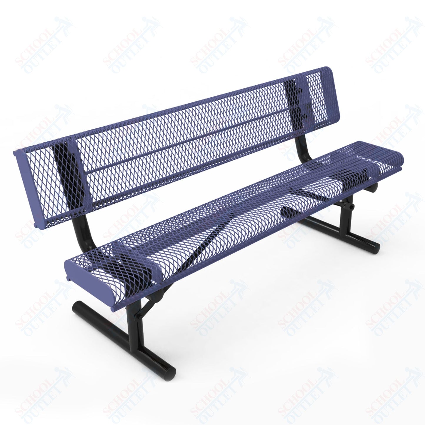 MyTcoat - Rolled Edges Outdoor Portable Bench with Back 4' L (MYT - BRE04 - 18) - SchoolOutlet