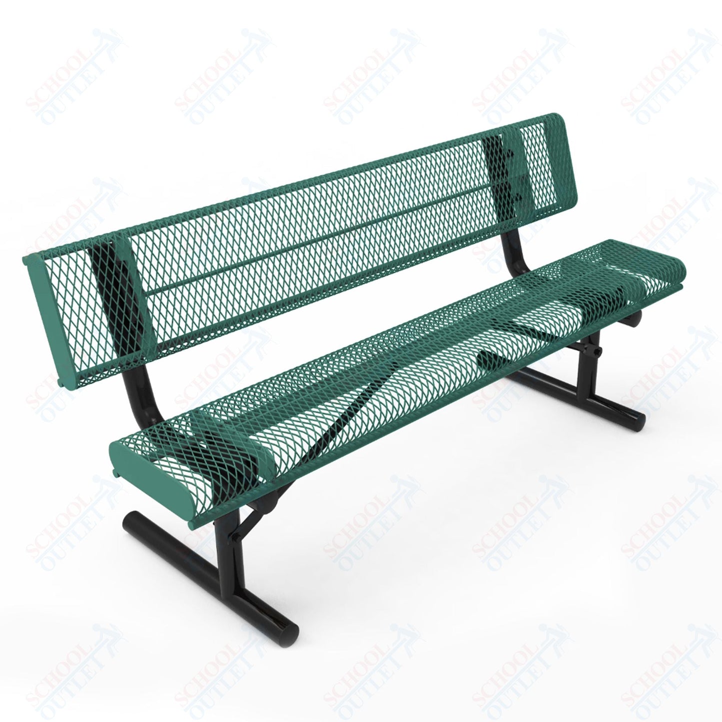MyTcoat - Rolled Edges Outdoor Portable Bench with Back 4' L (MYT - BRE04 - 18) - SchoolOutlet