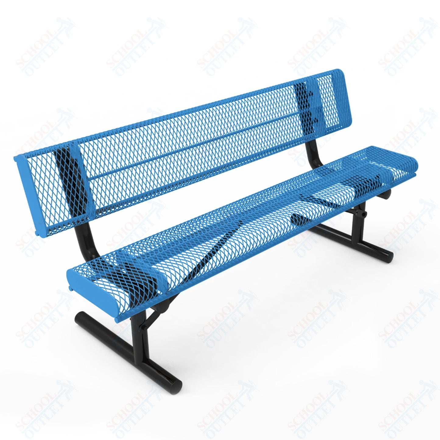MyTcoat - Rolled Edges Outdoor Portable Bench with Back 4' L (MYT - BRE04 - 18) - SchoolOutlet