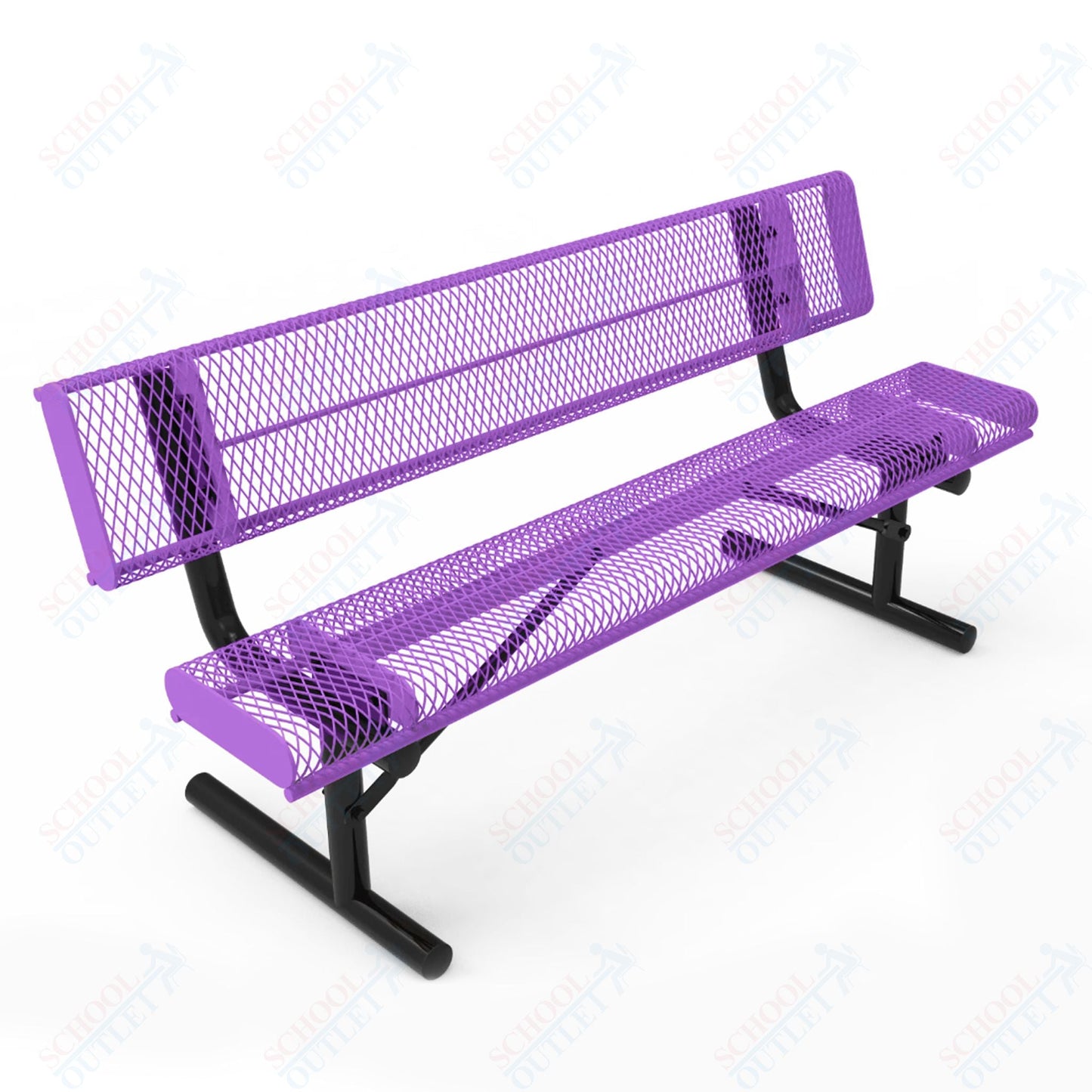 MyTcoat - Rolled Edges Outdoor Portable Bench with Back 4' L (MYT - BRE04 - 18) - SchoolOutlet