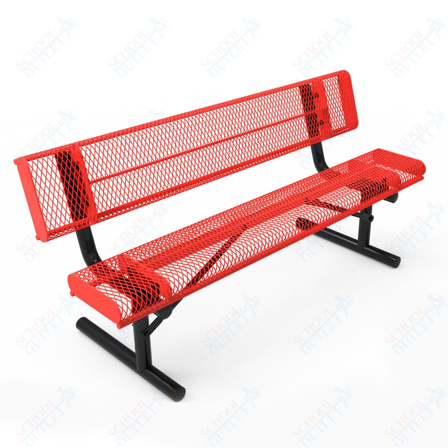 MyTcoat - Rolled Edges Outdoor Portable Bench with Back 4' L (MYT - BRE04 - 18) - SchoolOutlet