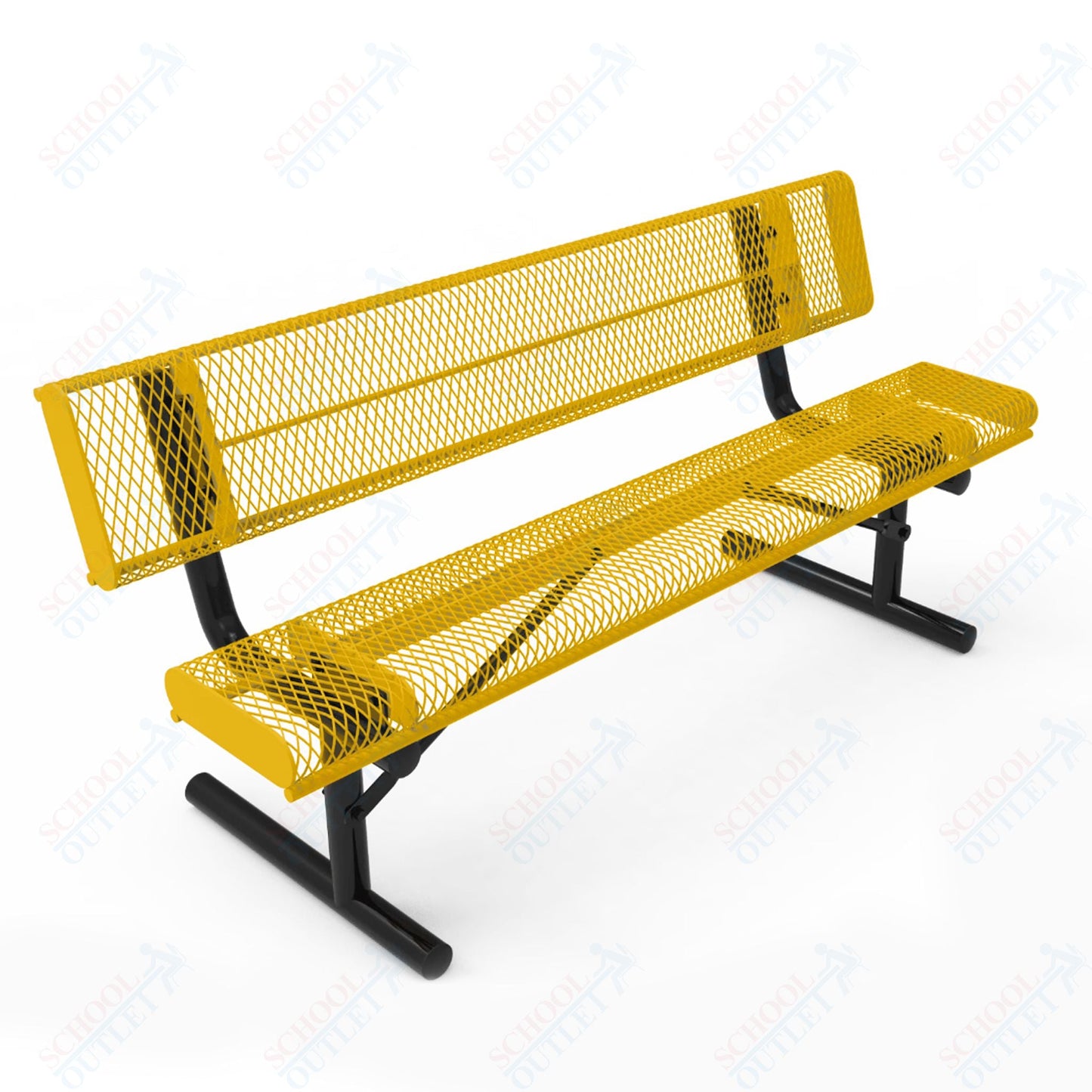 MyTcoat - Rolled Edges Outdoor Portable Bench with Back 4' L (MYT - BRE04 - 18) - SchoolOutlet