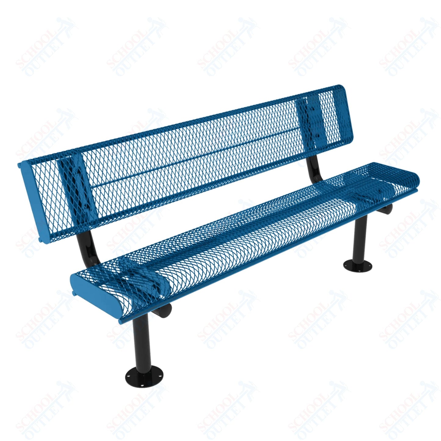 MyTcoat - Rolled Edges Outdoor Bench with Back 4' L - Surface Mount (MYT - BRE04 - 20) - SchoolOutlet