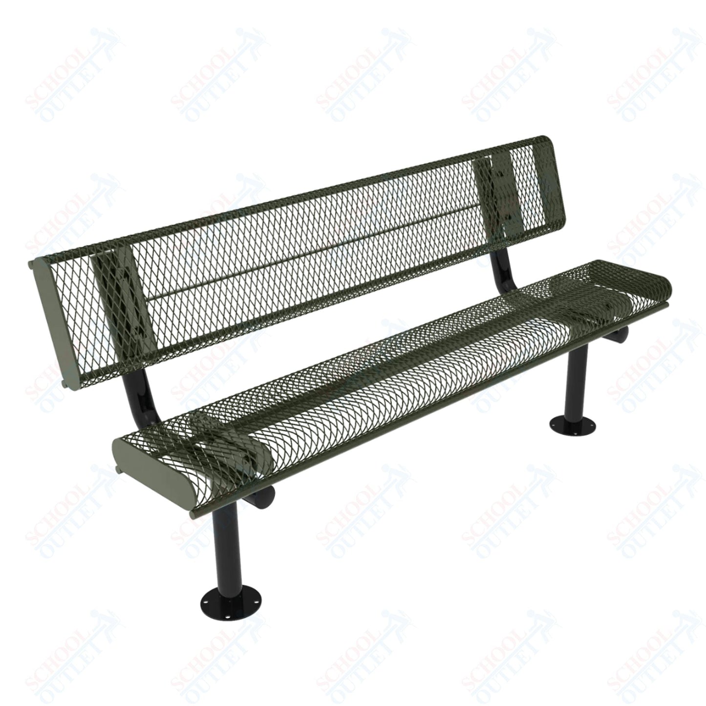 MyTcoat - Rolled Edges Outdoor Bench with Back 4' L - Surface Mount (MYT - BRE04 - 20) - SchoolOutlet