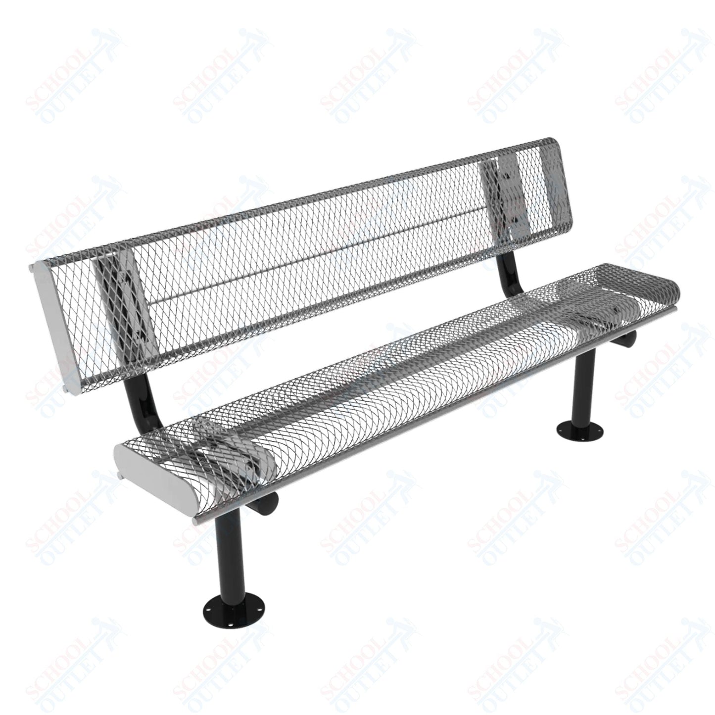 MyTcoat - Rolled Edges Outdoor Bench with Back 4' L - Surface Mount (MYT - BRE04 - 20) - SchoolOutlet