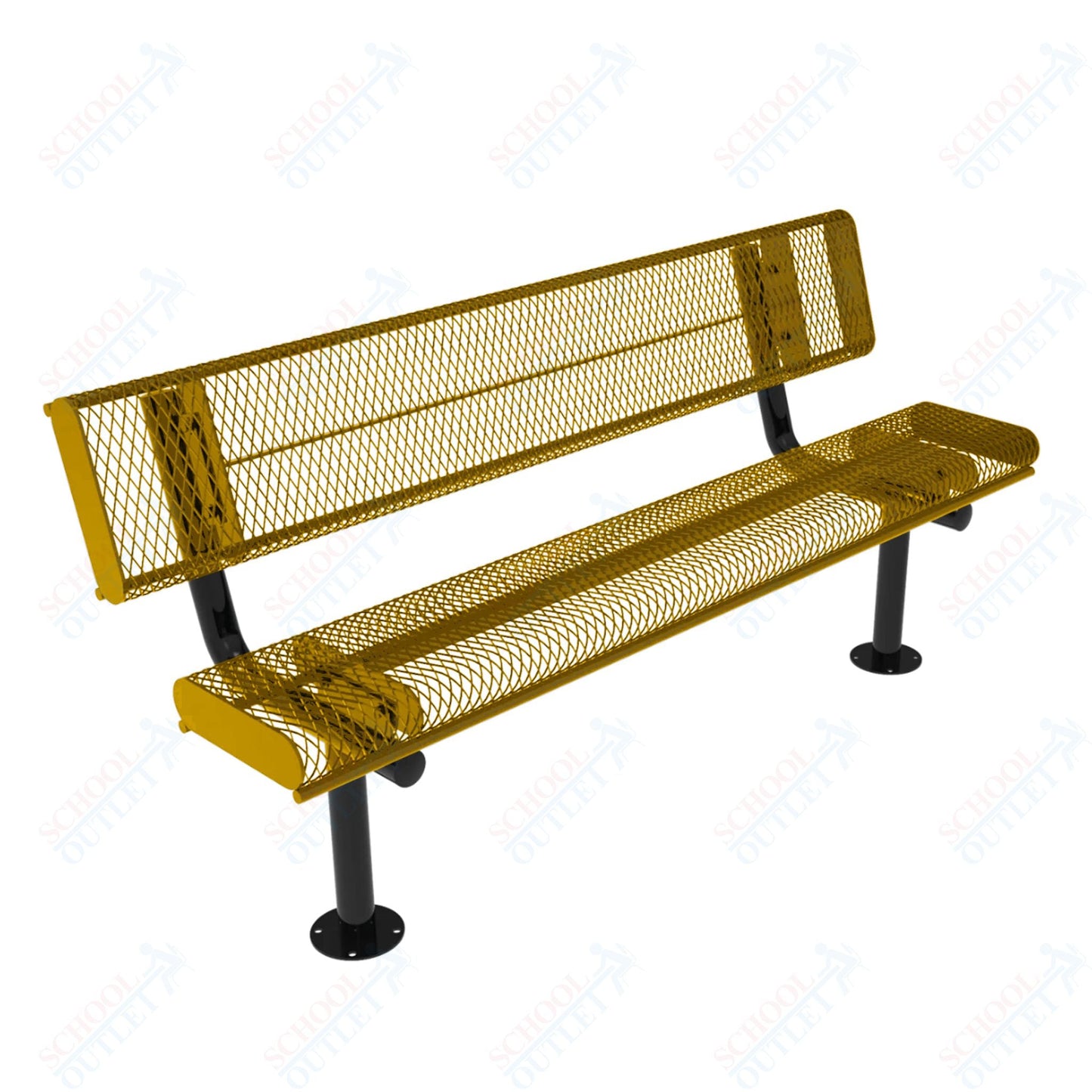 MyTcoat - Rolled Edges Outdoor Bench with Back 4' L - Surface Mount (MYT - BRE04 - 20) - SchoolOutlet