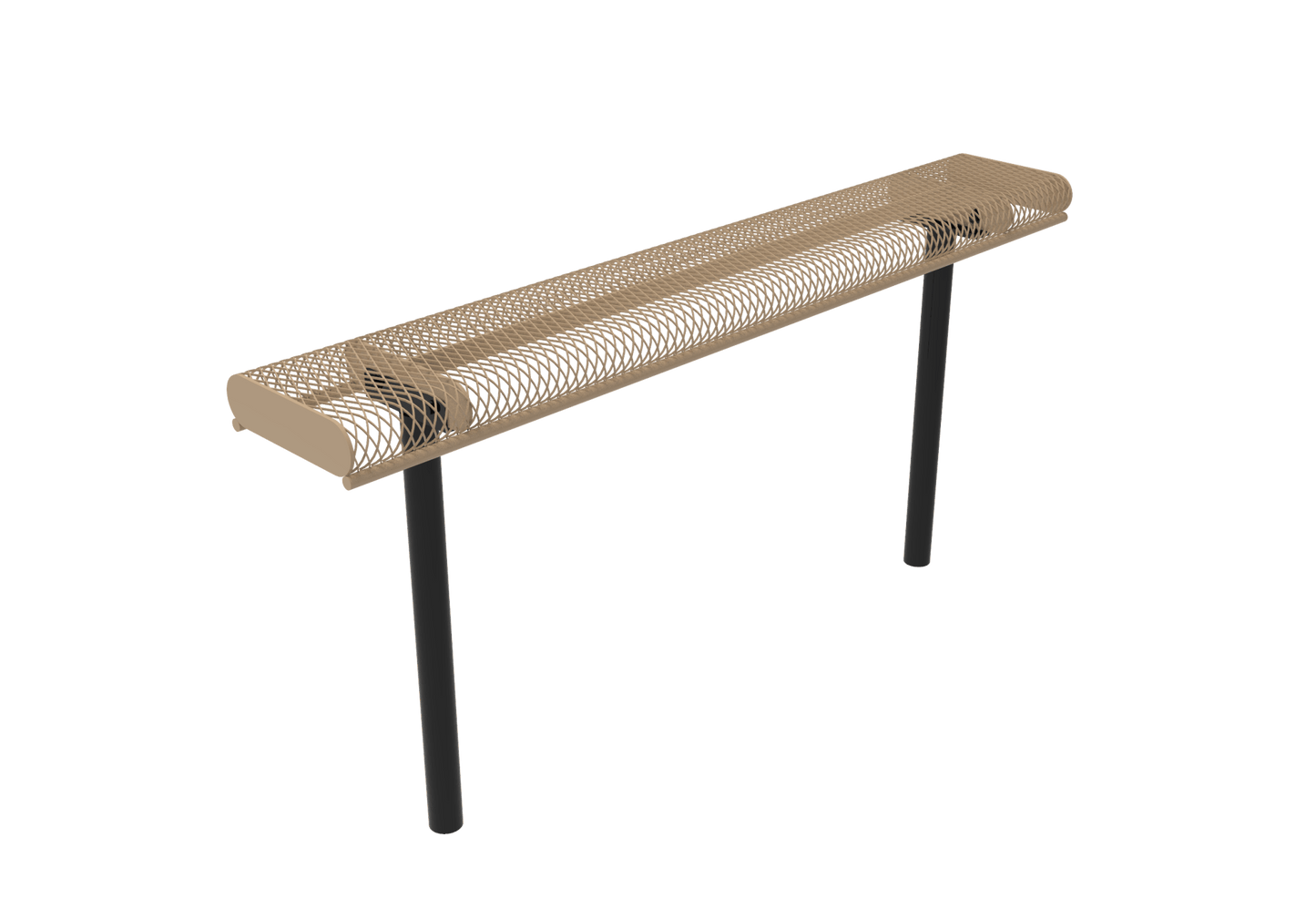 MyTcoat - Rolled Edges Outdoor Bench without Back 4' L - Inground Mount (MYT-BRE04-22) - SchoolOutlet