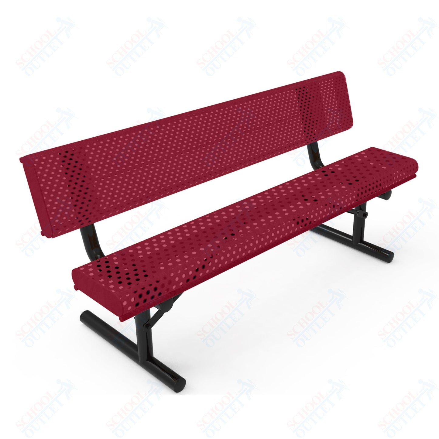 MyTcoat - Rolled Edges Outdoor Portable Bench with Back 4' L (MYT - BRE04 - 18) - SchoolOutlet