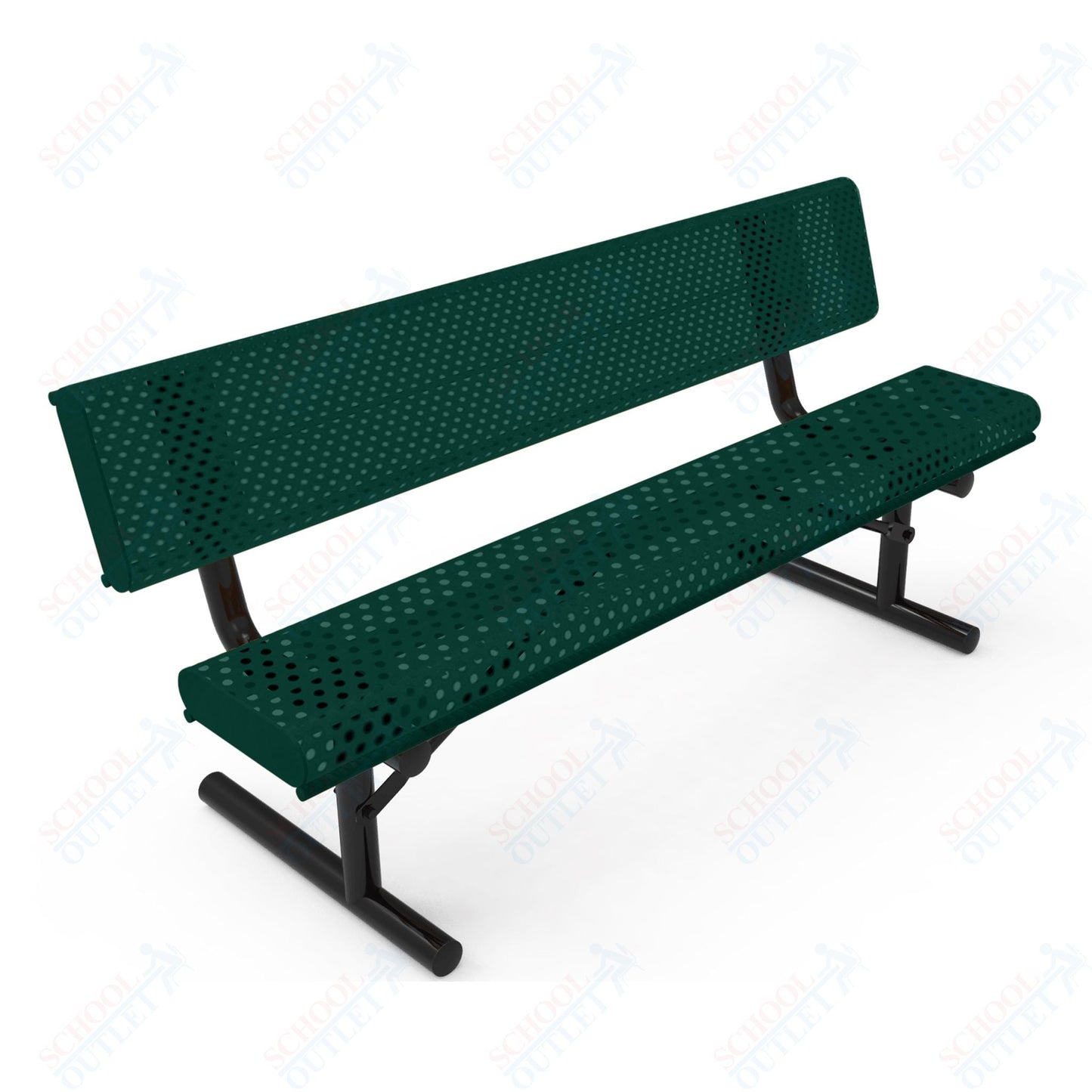 MyTcoat - Rolled Edges Outdoor Portable Bench with Back 4' L (MYT - BRE04 - 18) - SchoolOutlet