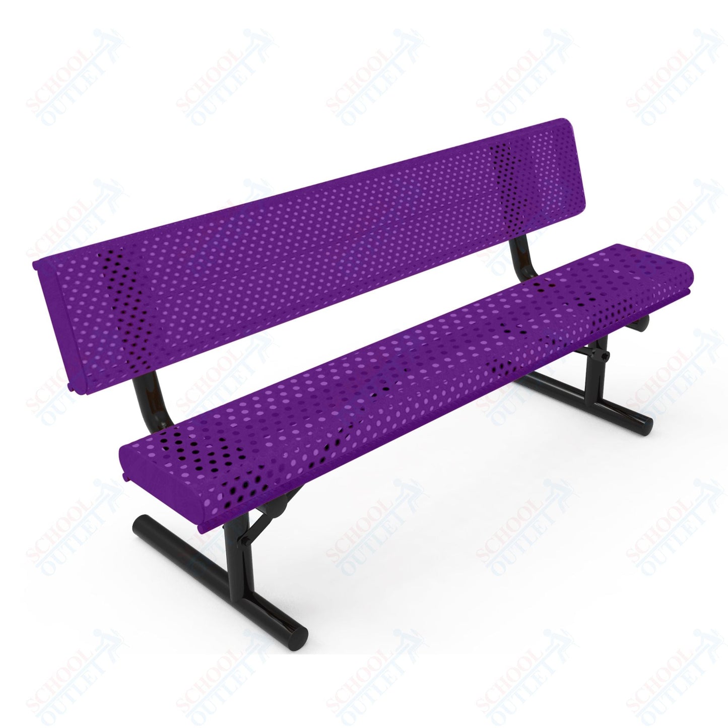 MyTcoat - Rolled Edges Outdoor Portable Bench with Back 4' L (MYT - BRE04 - 18) - SchoolOutlet