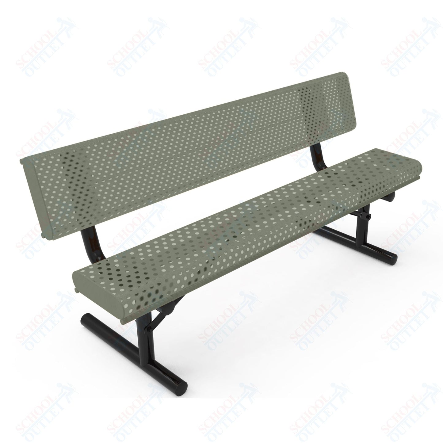 MyTcoat - Rolled Edges Outdoor Portable Bench with Back 4' L (MYT - BRE04 - 18) - SchoolOutlet