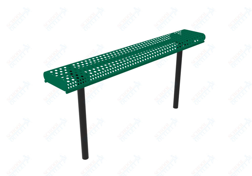 MyTcoat - Rolled Edges Outdoor Bench without Back 4' L - Inground Mount (MYT - BRE04 - 22) - SchoolOutlet