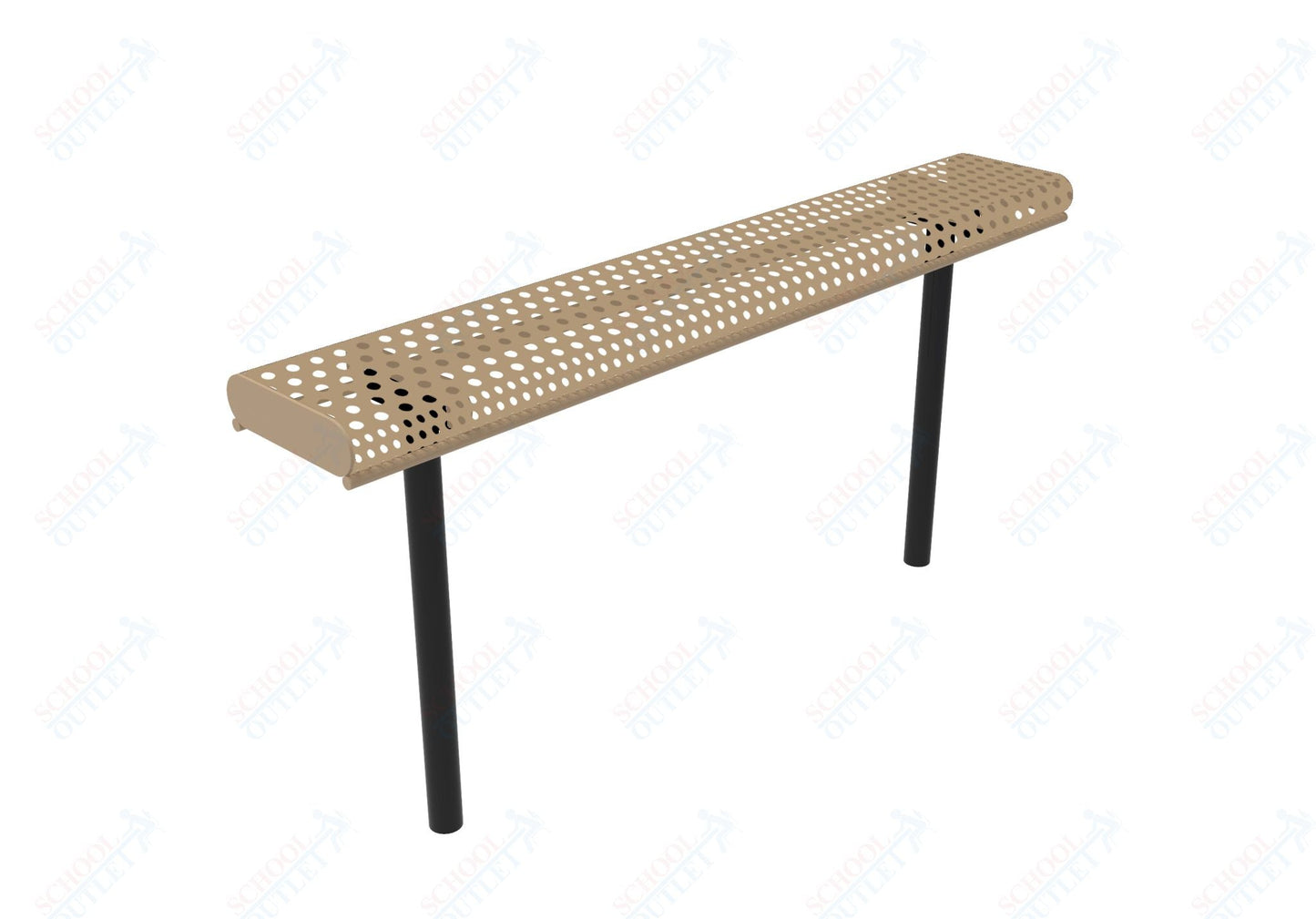 MyTcoat - Rolled Edges Outdoor Bench without Back 4' L - Inground Mount (MYT - BRE04 - 22) - SchoolOutlet