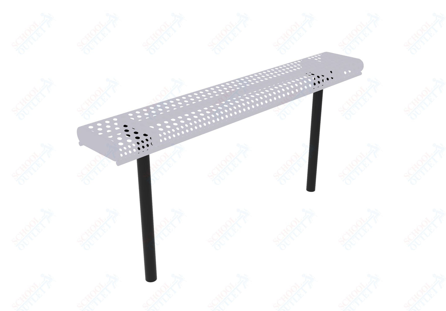 MyTcoat - Rolled Edges Outdoor Bench without Back 4' L - Inground Mount (MYT - BRE04 - 22) - SchoolOutlet