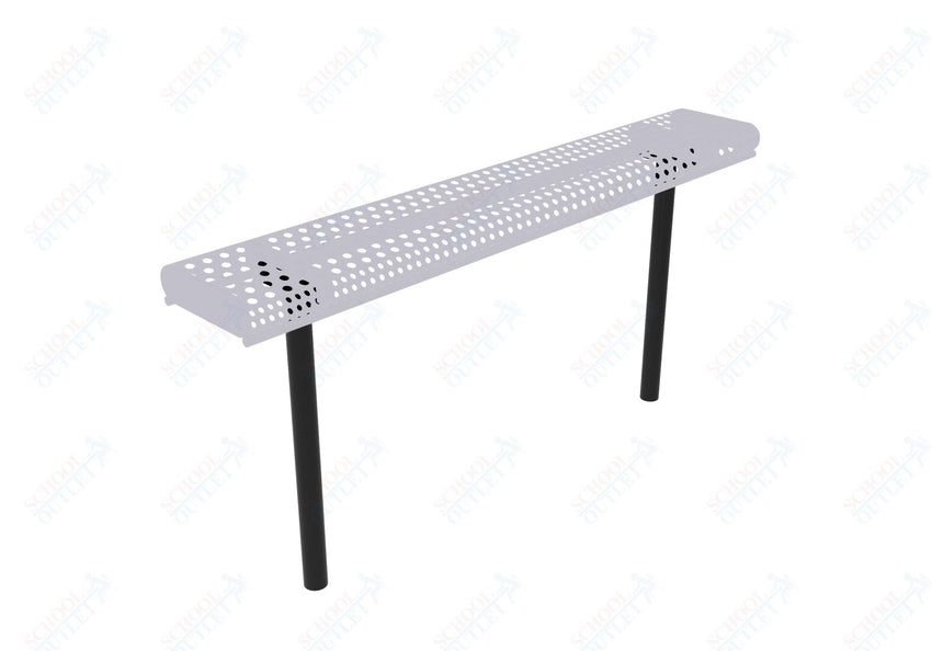 MyTcoat - Rolled Edges Outdoor Bench without Back 4' L - Inground Mount (MYT - BRE04 - 22) - SchoolOutlet