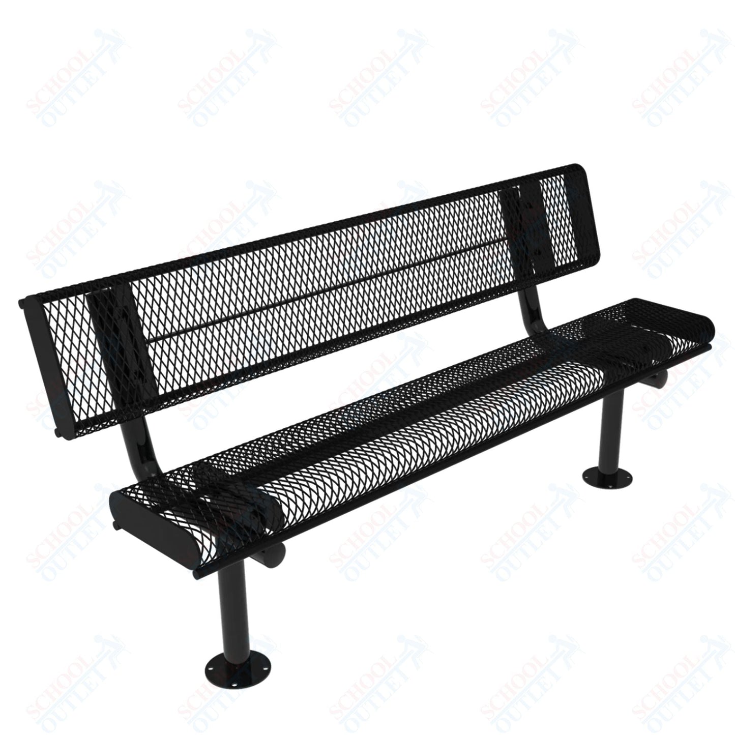 MyTcoat - Rolled Edges Outdoor Bench with Back 6' L - Surface Mount (MYT - BRE06 - 20) - SchoolOutlet