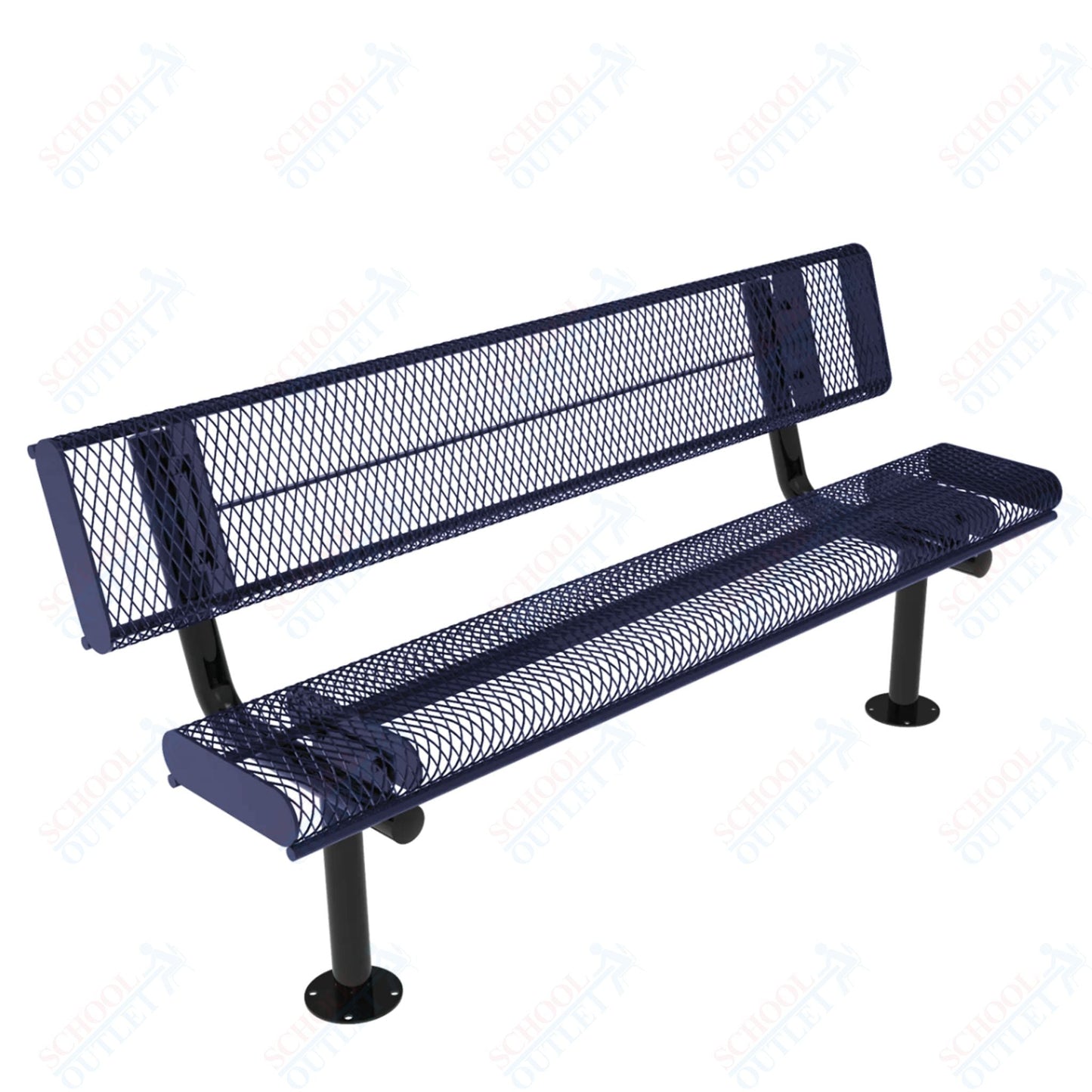 MyTcoat - Rolled Edges Outdoor Bench with Back 6' L - Surface Mount (MYT - BRE06 - 20) - SchoolOutlet