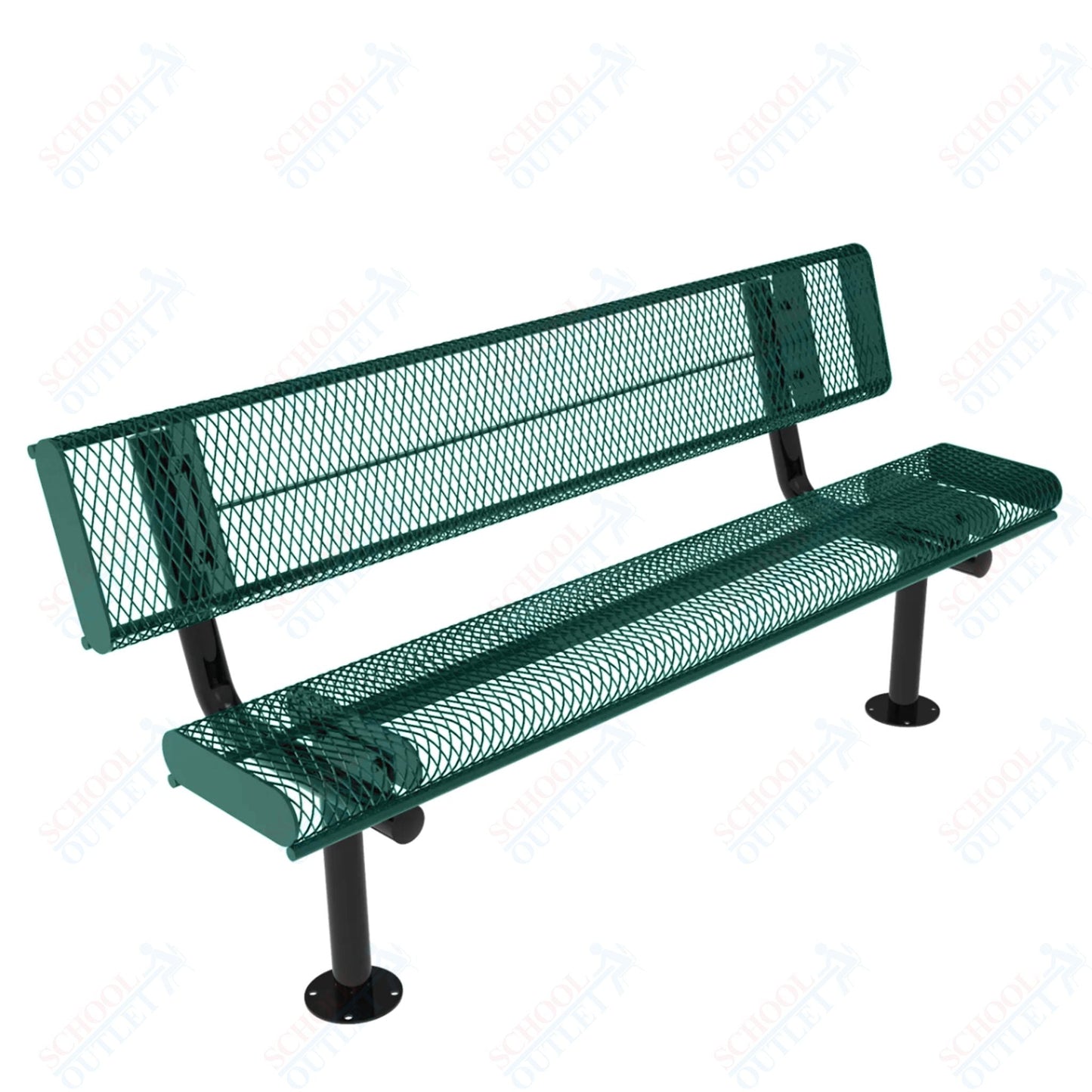 MyTcoat - Rolled Edges Outdoor Bench with Back 6' L - Surface Mount (MYT - BRE06 - 20) - SchoolOutlet