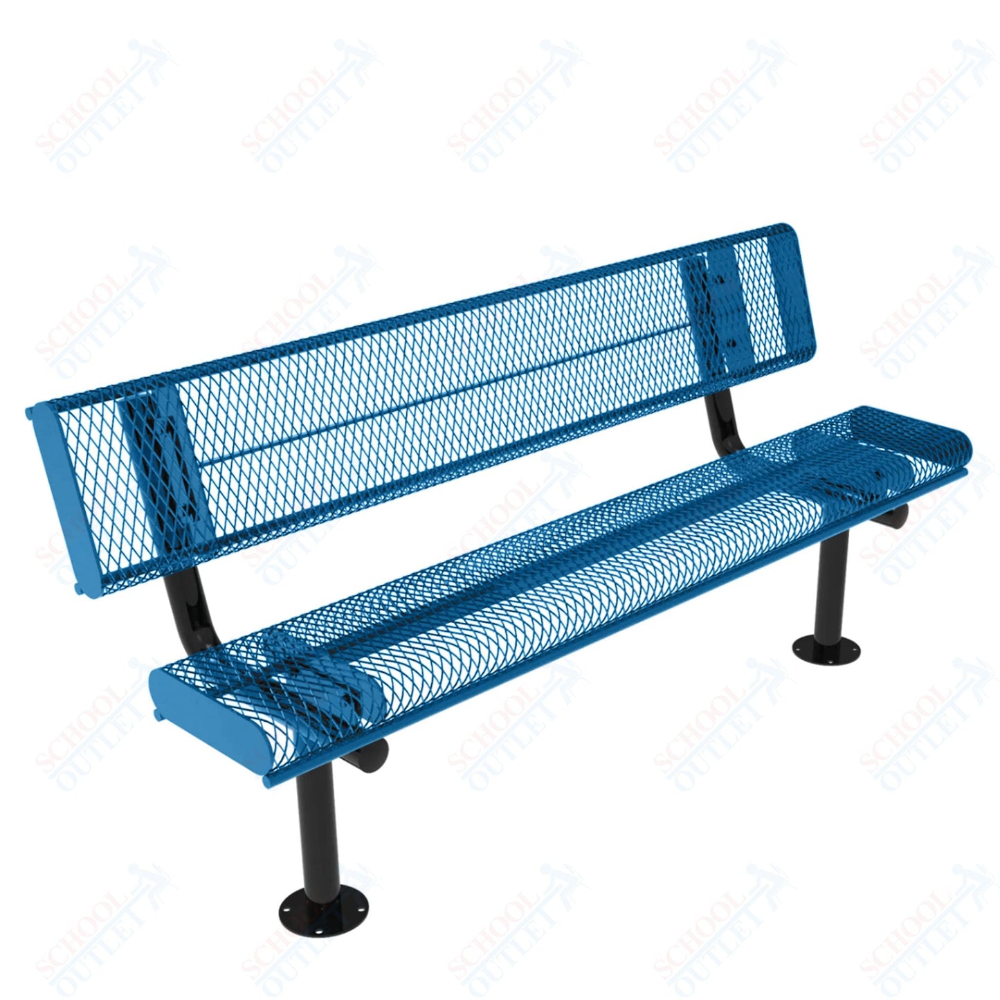 MyTcoat - Rolled Edges Outdoor Bench with Back 6' L - Surface Mount (MYT - BRE06 - 20) - SchoolOutlet