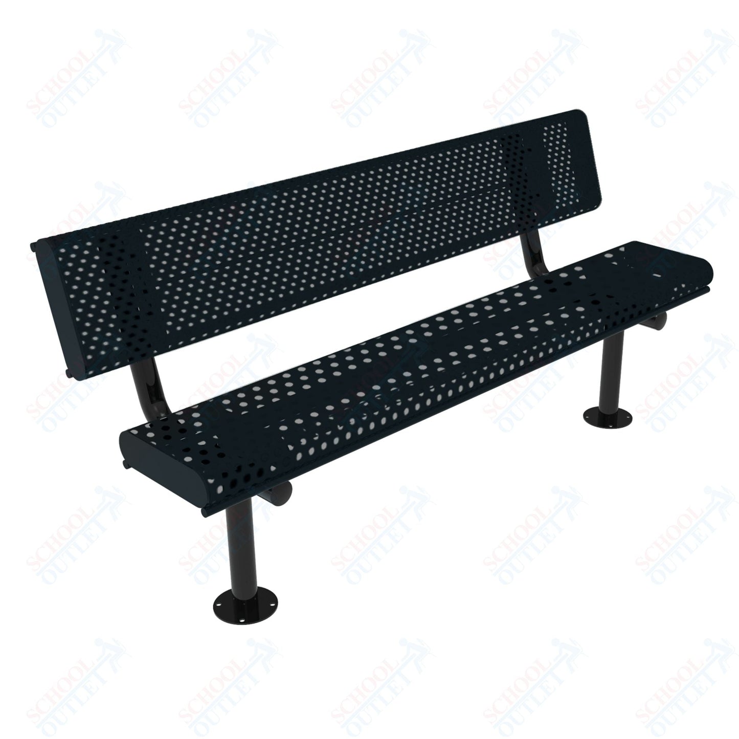 MyTcoat - Rolled Edges Outdoor Bench with Back 6' L - Surface Mount (MYT - BRE06 - 20) - SchoolOutlet
