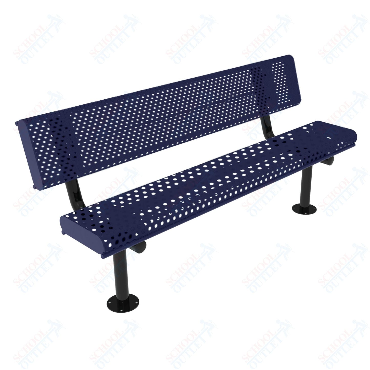 MyTcoat - Rolled Edges Outdoor Bench with Back 6' L - Surface Mount (MYT - BRE06 - 20) - SchoolOutlet
