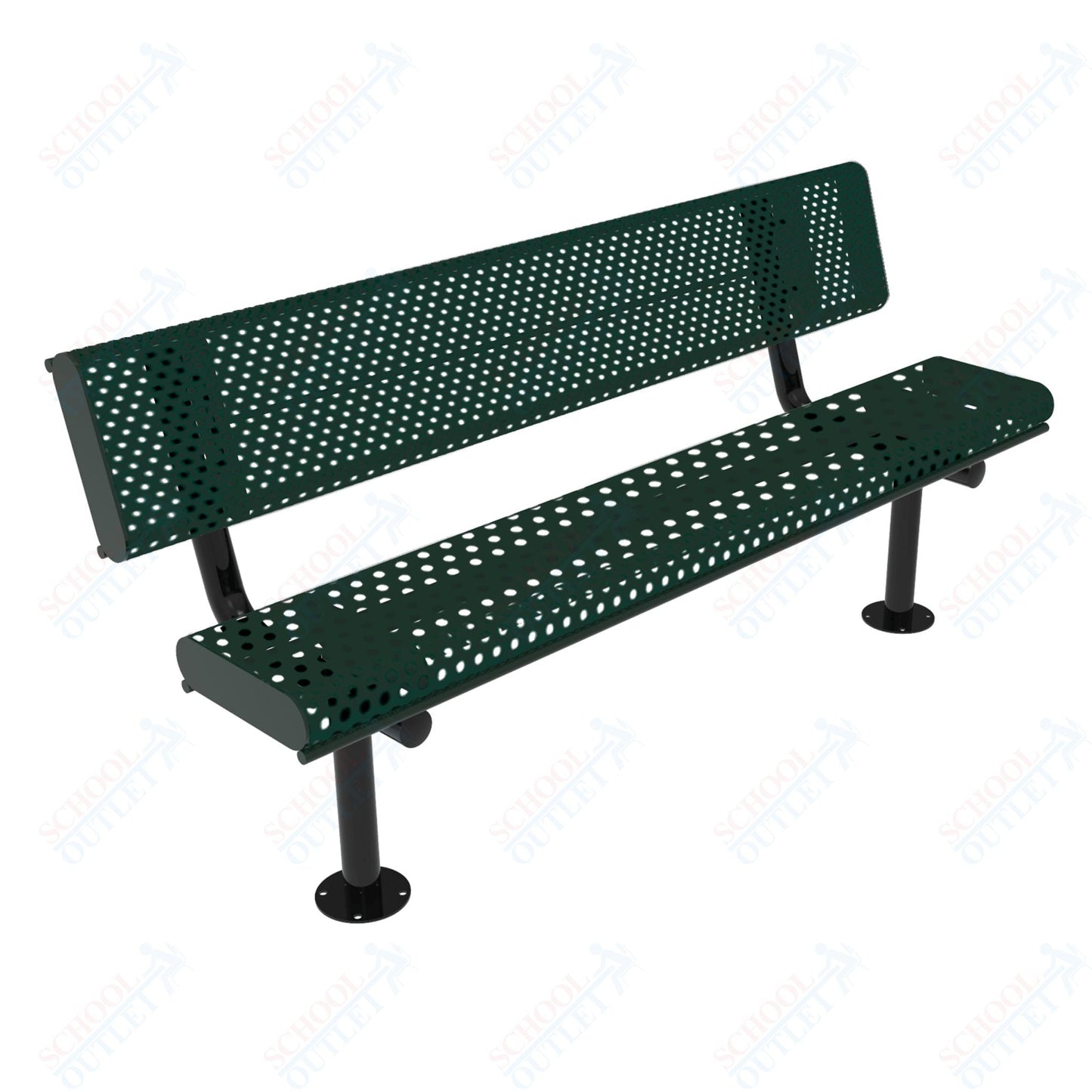 MyTcoat - Rolled Edges Outdoor Bench with Back 6' L - Surface Mount (MYT - BRE06 - 20) - SchoolOutlet