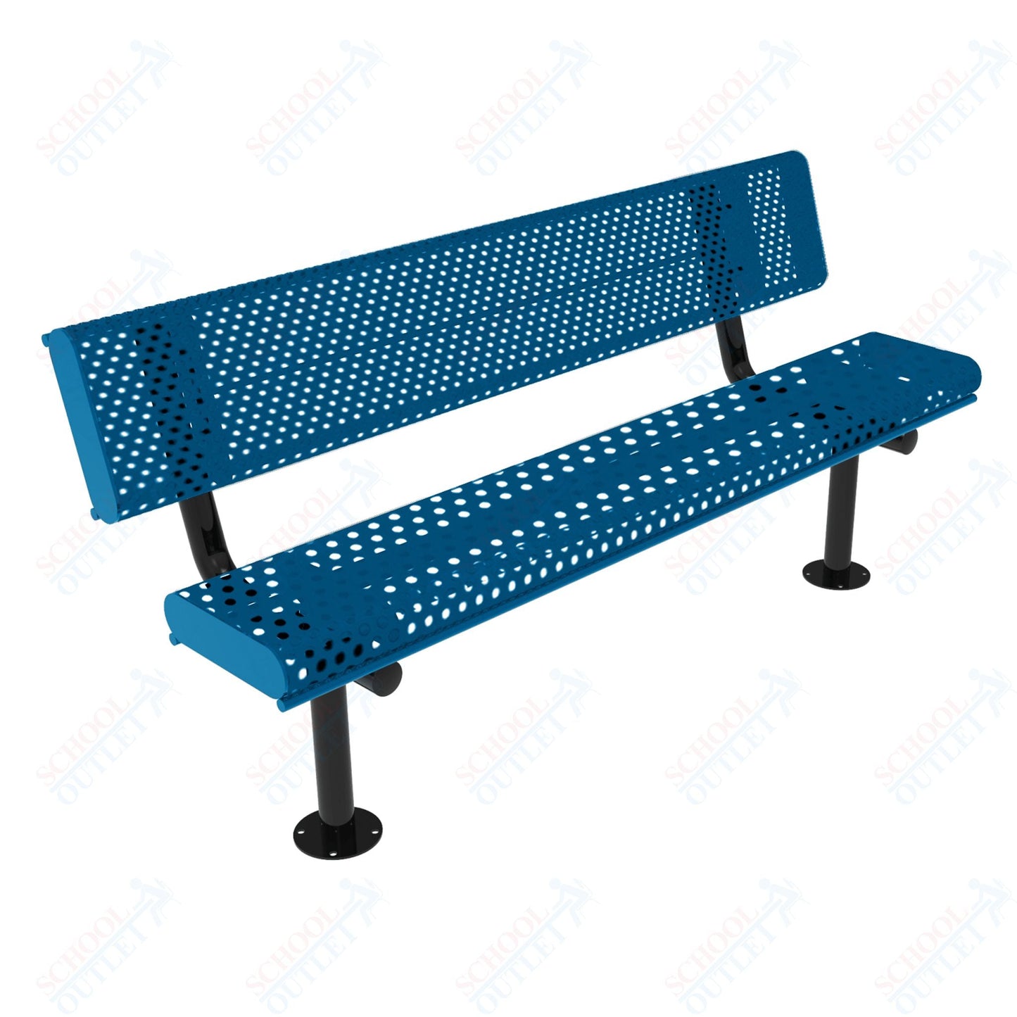 MyTcoat - Rolled Edges Outdoor Bench with Back 6' L - Surface Mount (MYT - BRE06 - 20) - SchoolOutlet