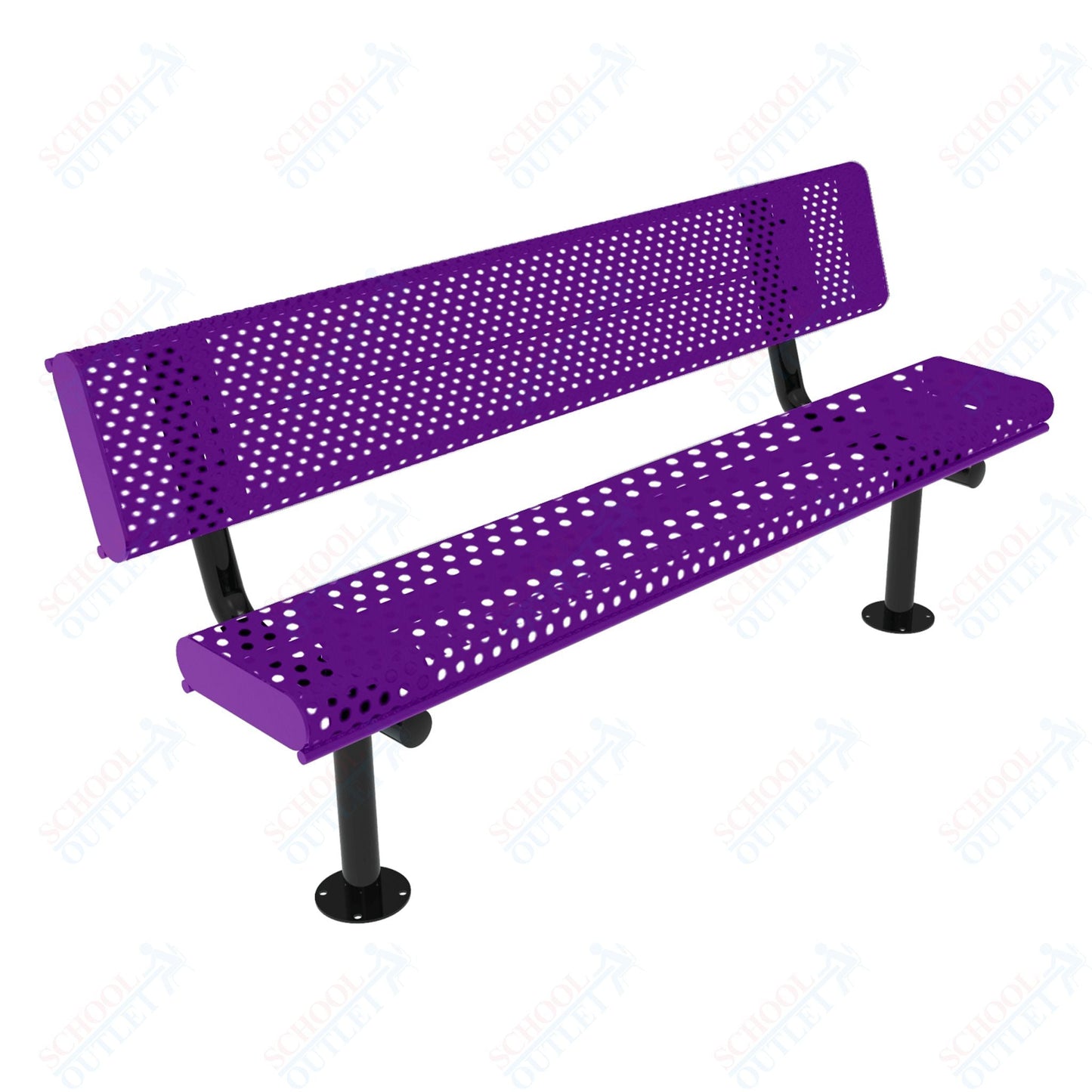 MyTcoat - Rolled Edges Outdoor Bench with Back 6' L - Surface Mount (MYT - BRE06 - 20) - SchoolOutlet