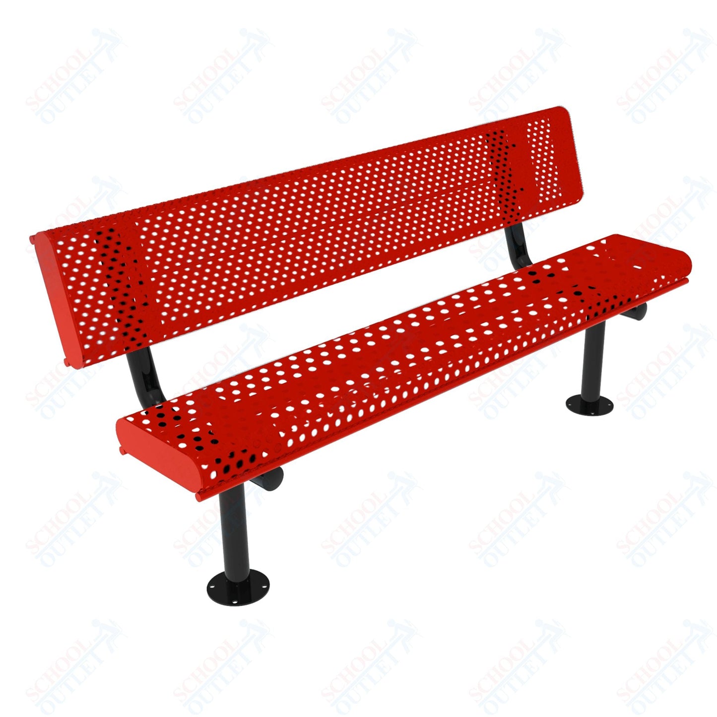 MyTcoat - Rolled Edges Outdoor Bench with Back 6' L - Surface Mount (MYT - BRE06 - 20) - SchoolOutlet