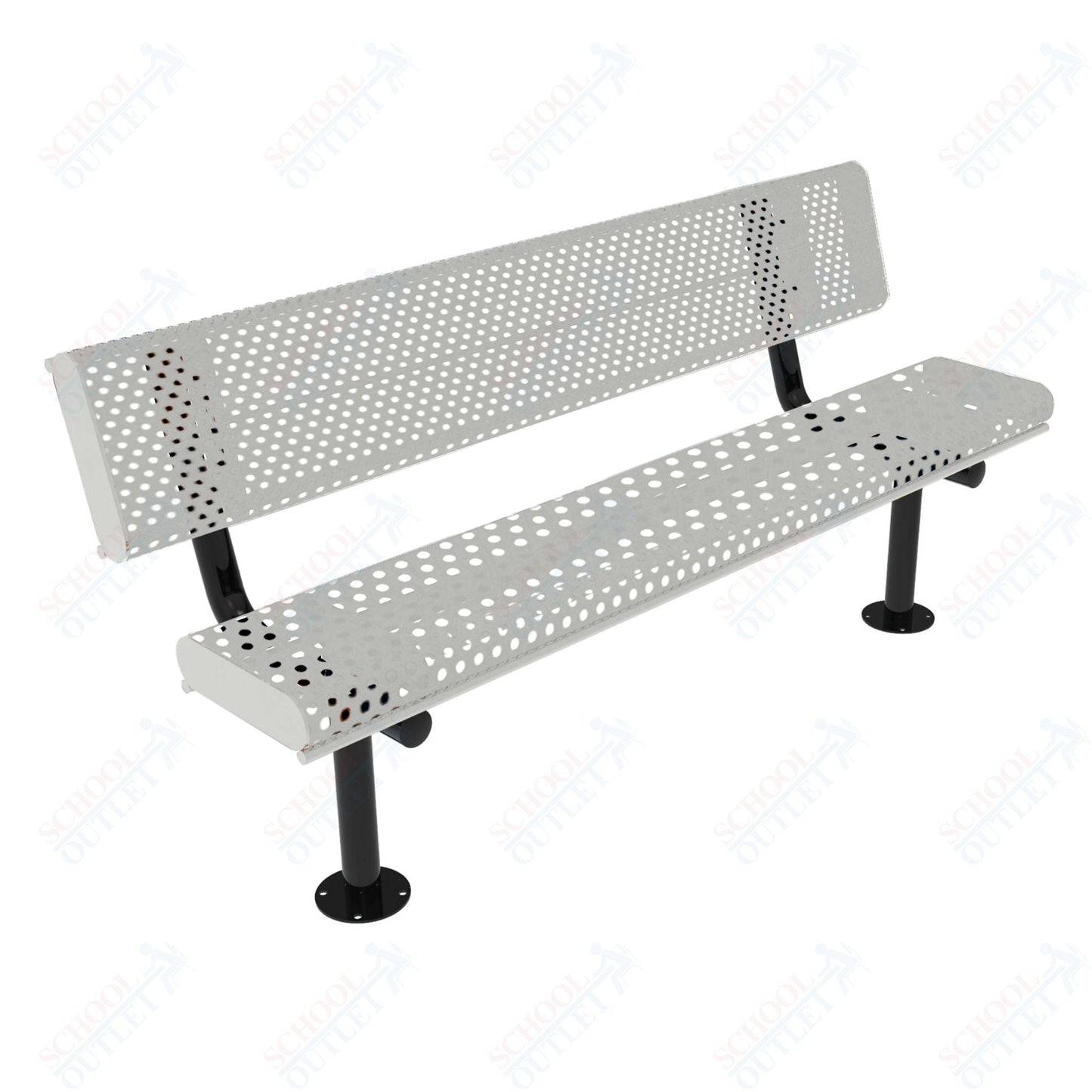 MyTcoat - Rolled Edges Outdoor Bench with Back 6' L - Surface Mount (MYT - BRE06 - 20) - SchoolOutlet