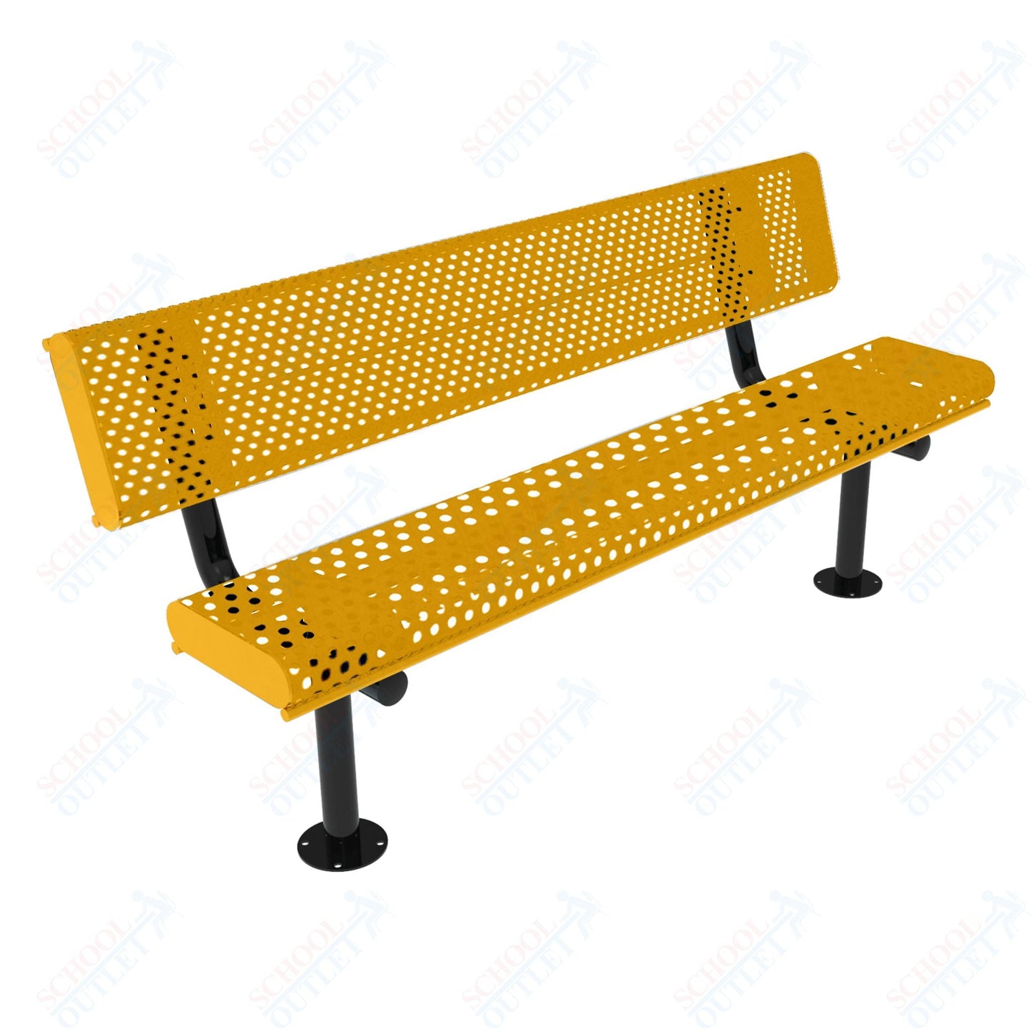 MyTcoat - Rolled Edges Outdoor Bench with Back 6' L - Surface Mount (MYT - BRE06 - 20) - SchoolOutlet