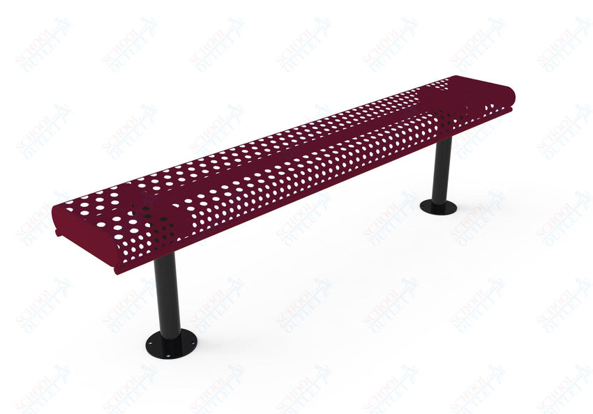 MyTcoat - Rolled Edges Outdoor Bench without Back 6' L - Surface Mount (MYT - BRE06 - 23) - SchoolOutlet