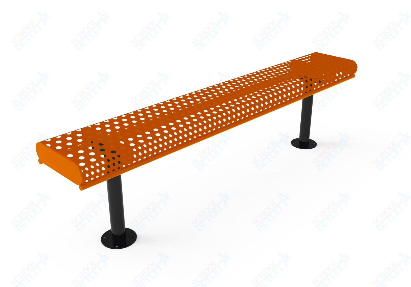 MyTcoat - Rolled Edges Outdoor Bench without Back 6' L - Surface Mount (MYT - BRE06 - 23) - SchoolOutlet