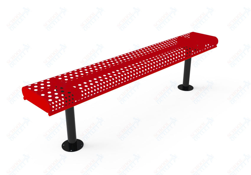 MyTcoat - Rolled Edges Outdoor Bench without Back 6' L - Surface Mount (MYT - BRE06 - 23) - SchoolOutlet