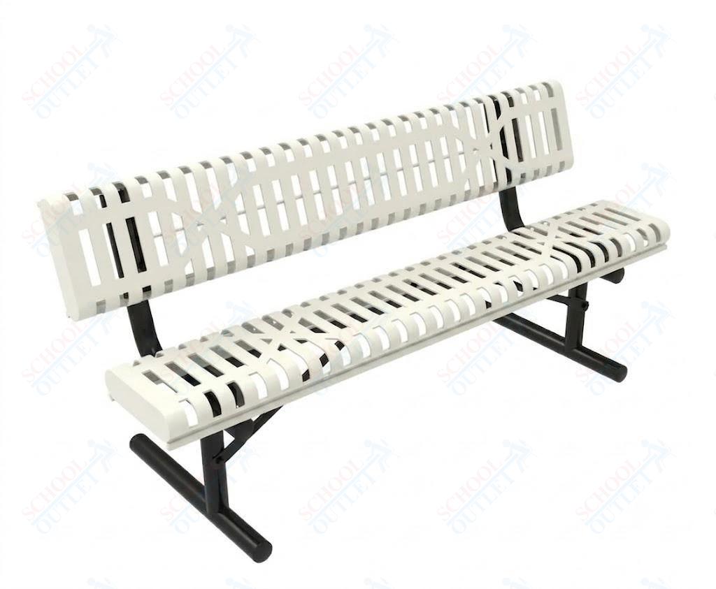 MyTcoat - Rolled Edges Outdoor Portable Bench with Back 6' L (MYT-BRE06-18) - SchoolOutlet