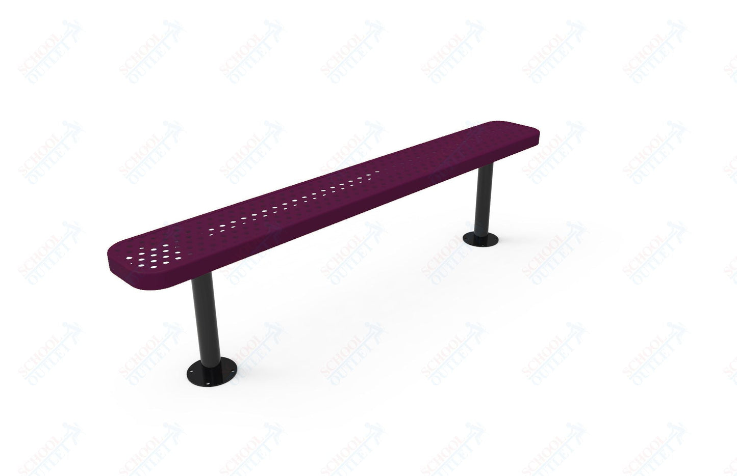 MyTcoat - Standard Outdoor Bench with Back - Surface Mount 4' L (MYT - BRT04 - 23) - SchoolOutlet