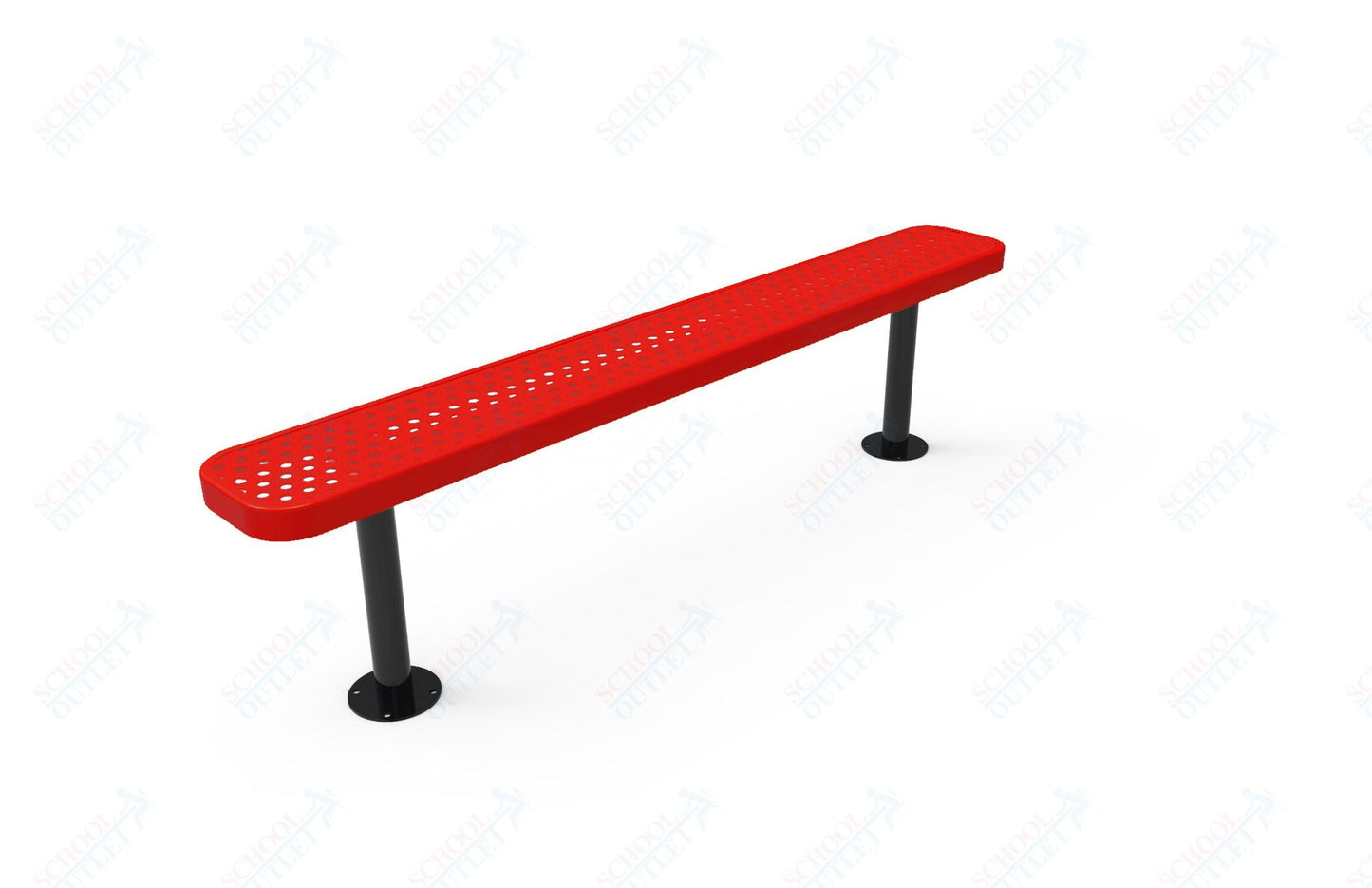 MyTcoat - Standard Outdoor Bench with Back - Surface Mount 4' L (MYT - BRT04 - 23) - SchoolOutlet