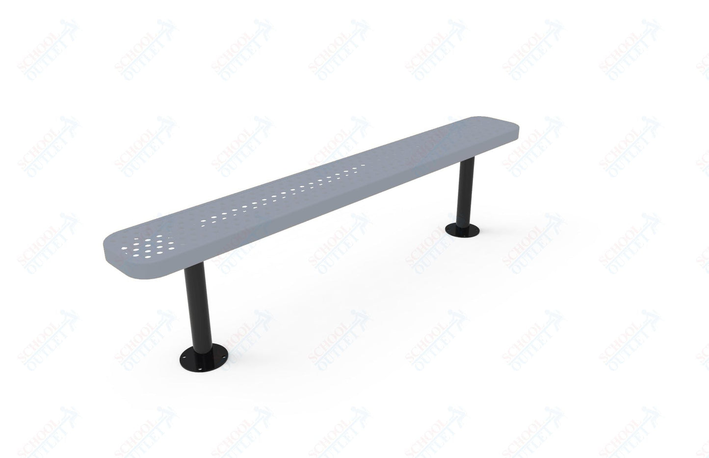 MyTcoat - Standard Outdoor Bench with Back - Surface Mount 4' L (MYT - BRT04 - 23) - SchoolOutlet