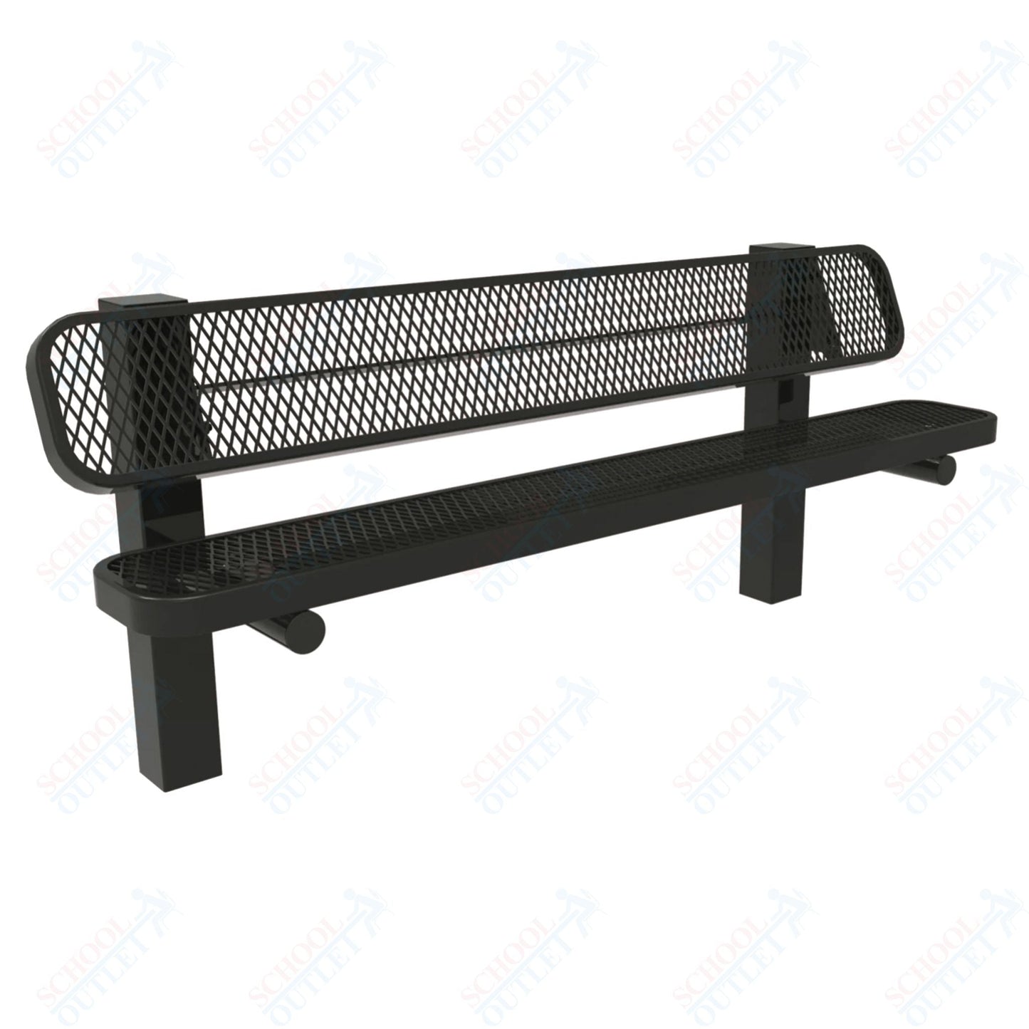 MyTcoat - Single Pedestal Outdoor Bench with Back - Inground Mount 6' L (MYT - BRT06 - 61) - SchoolOutlet