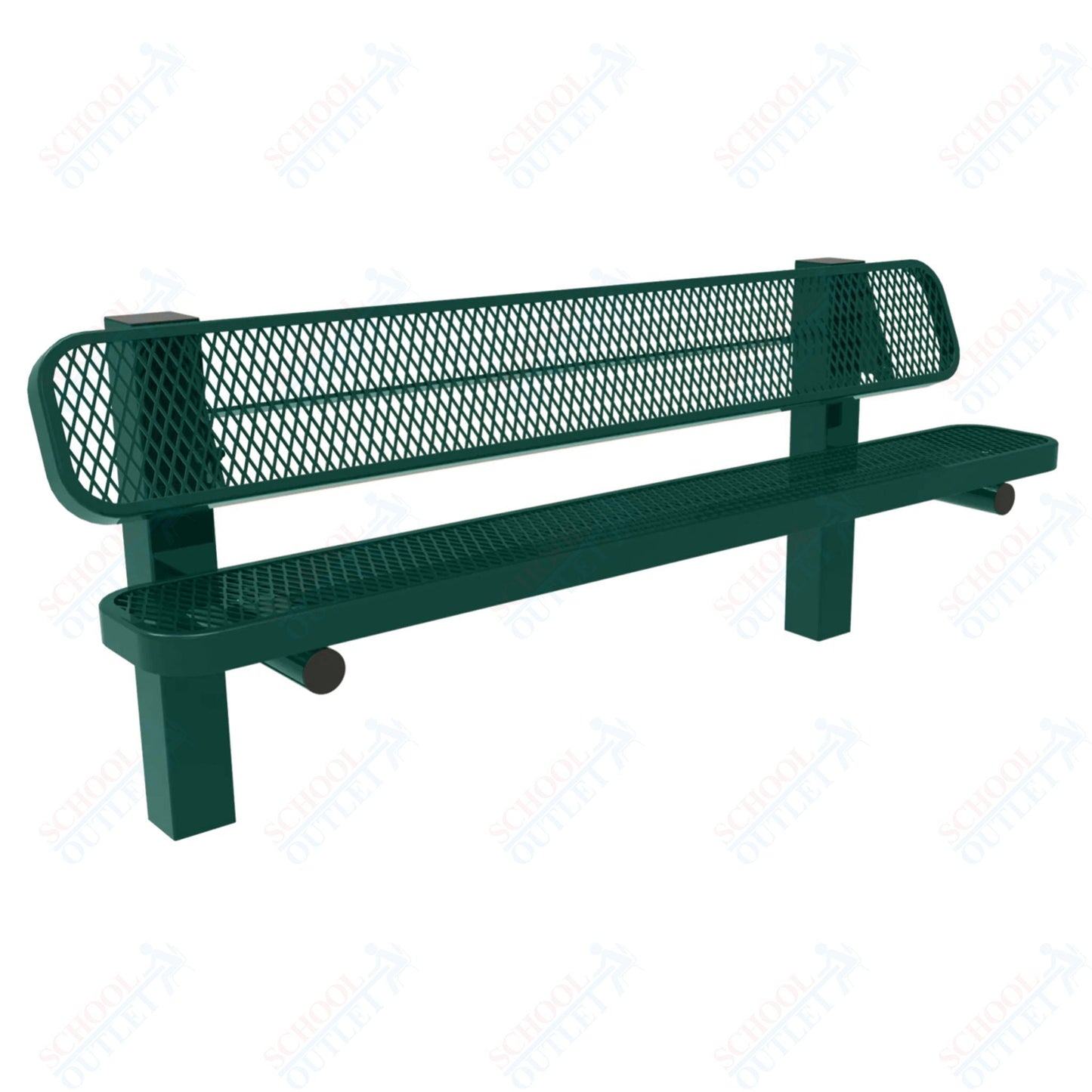 MyTcoat - Single Pedestal Outdoor Bench with Back - Inground Mount 6' L (MYT - BRT06 - 61) - SchoolOutlet