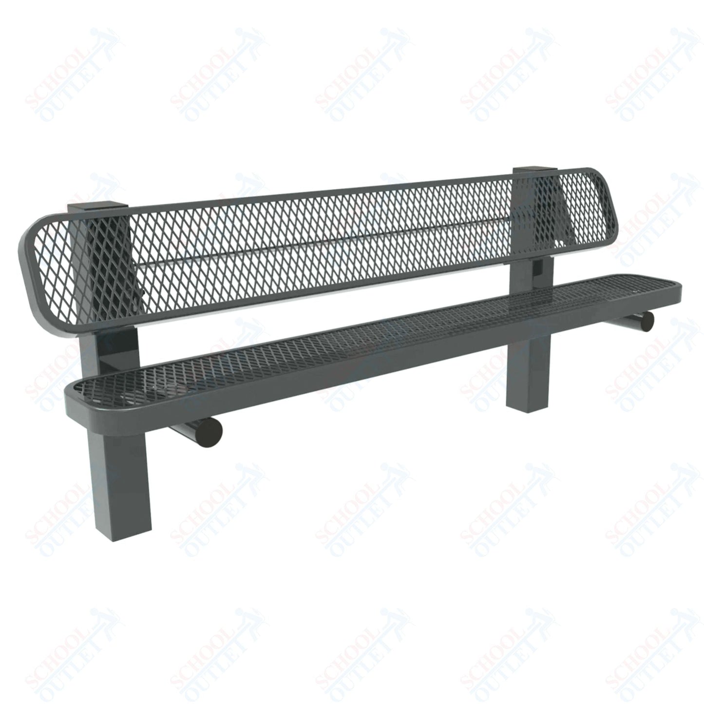 MyTcoat - Single Pedestal Outdoor Bench with Back - Inground Mount 6' L (MYT - BRT06 - 61) - SchoolOutlet