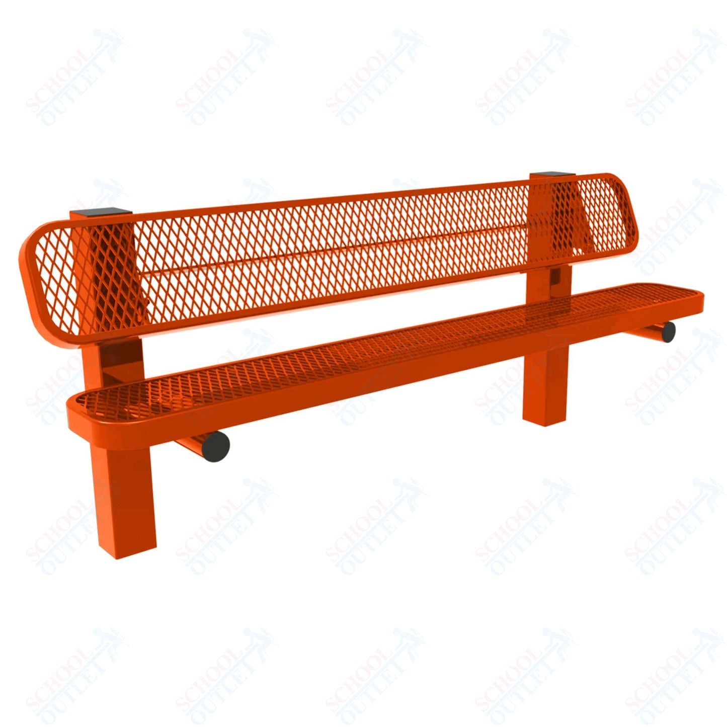 MyTcoat - Single Pedestal Outdoor Bench with Back - Inground Mount 6' L (MYT - BRT06 - 61) - SchoolOutlet