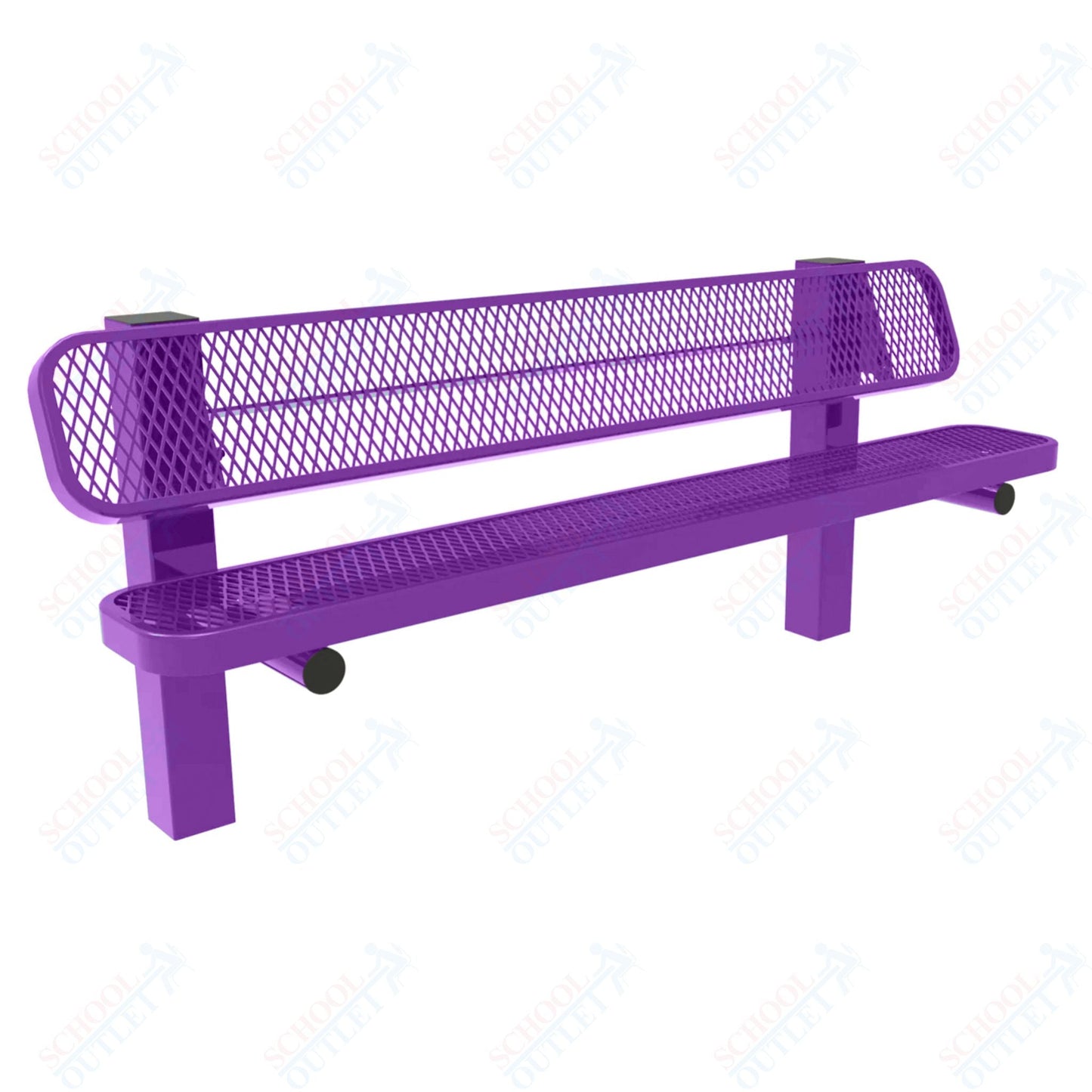 MyTcoat - Single Pedestal Outdoor Bench with Back - Inground Mount 6' L (MYT - BRT06 - 61) - SchoolOutlet
