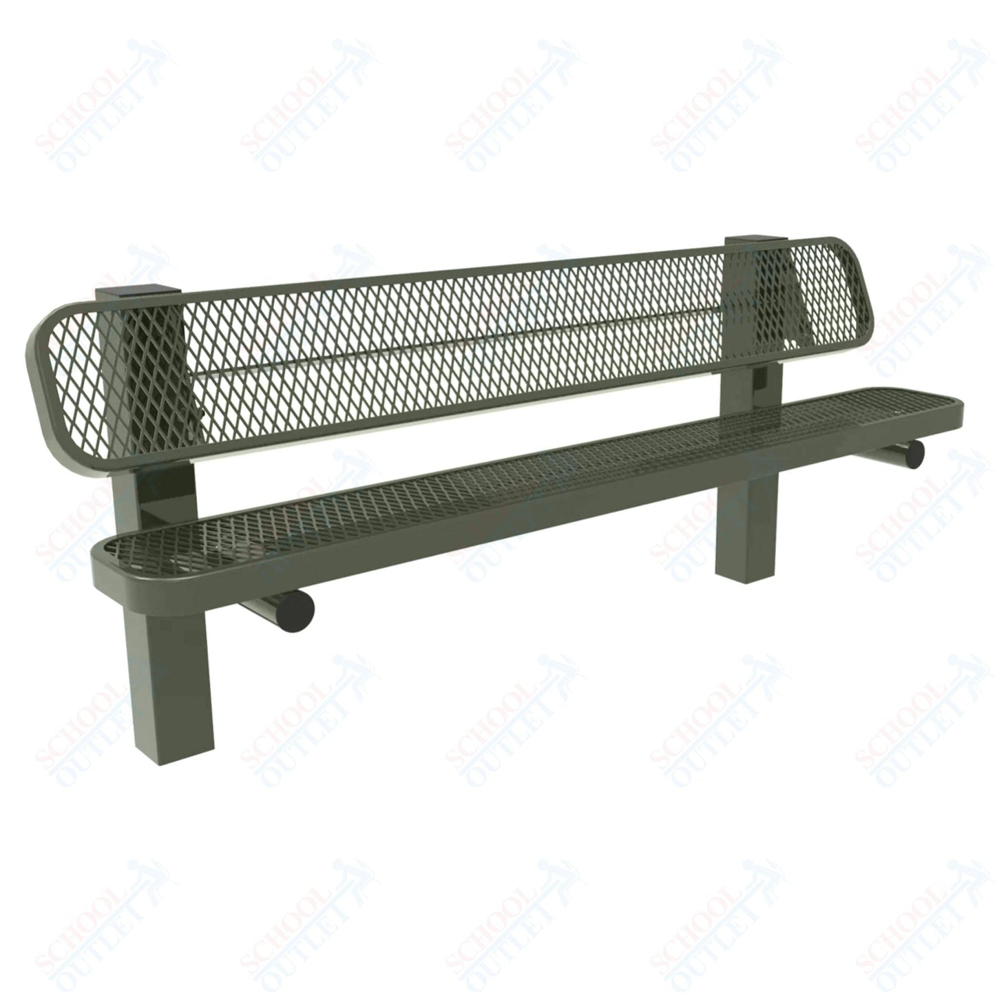 MyTcoat - Single Pedestal Outdoor Bench with Back - Inground Mount 6' L (MYT - BRT06 - 61) - SchoolOutlet