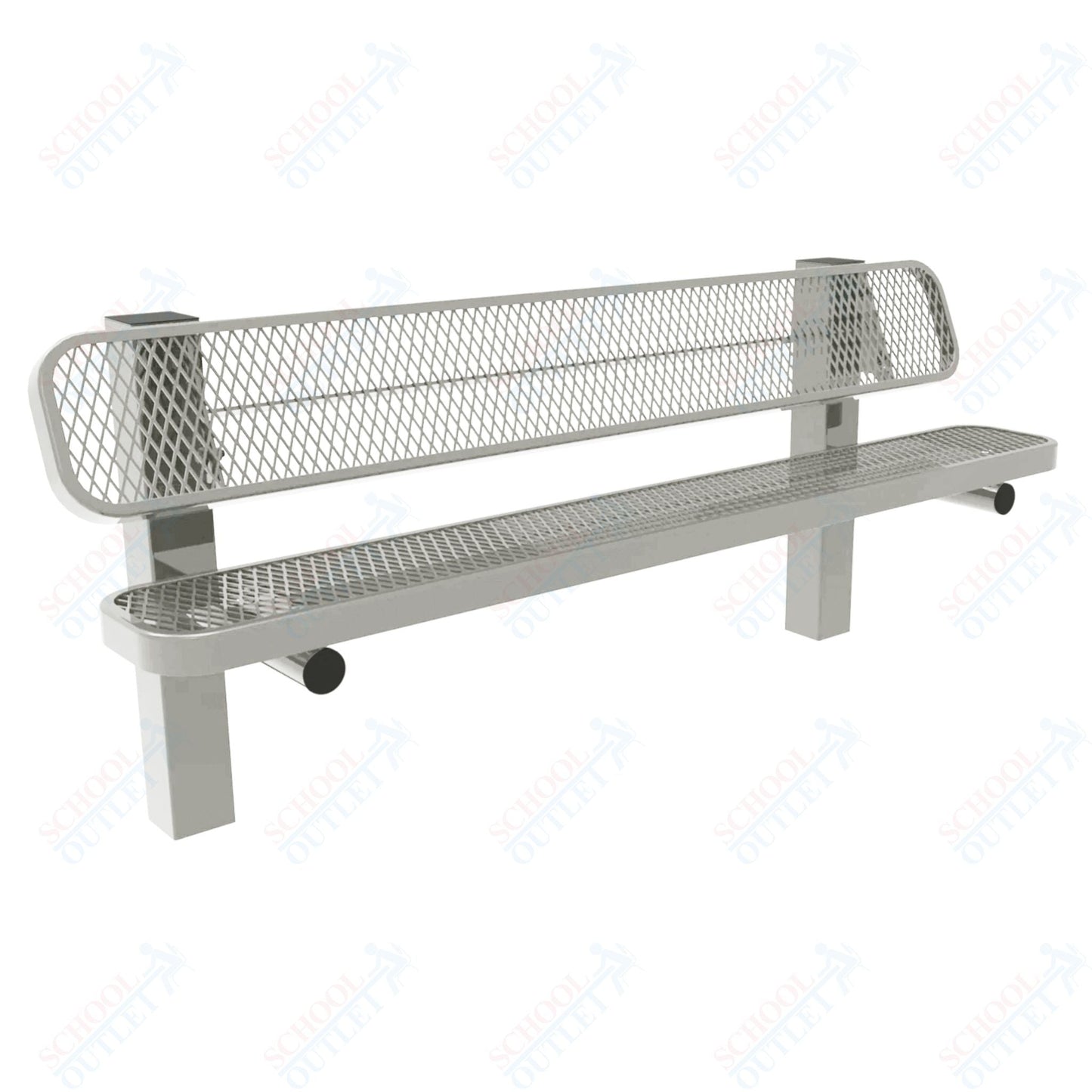 MyTcoat - Single Pedestal Outdoor Bench with Back - Inground Mount 6' L (MYT - BRT06 - 61) - SchoolOutlet